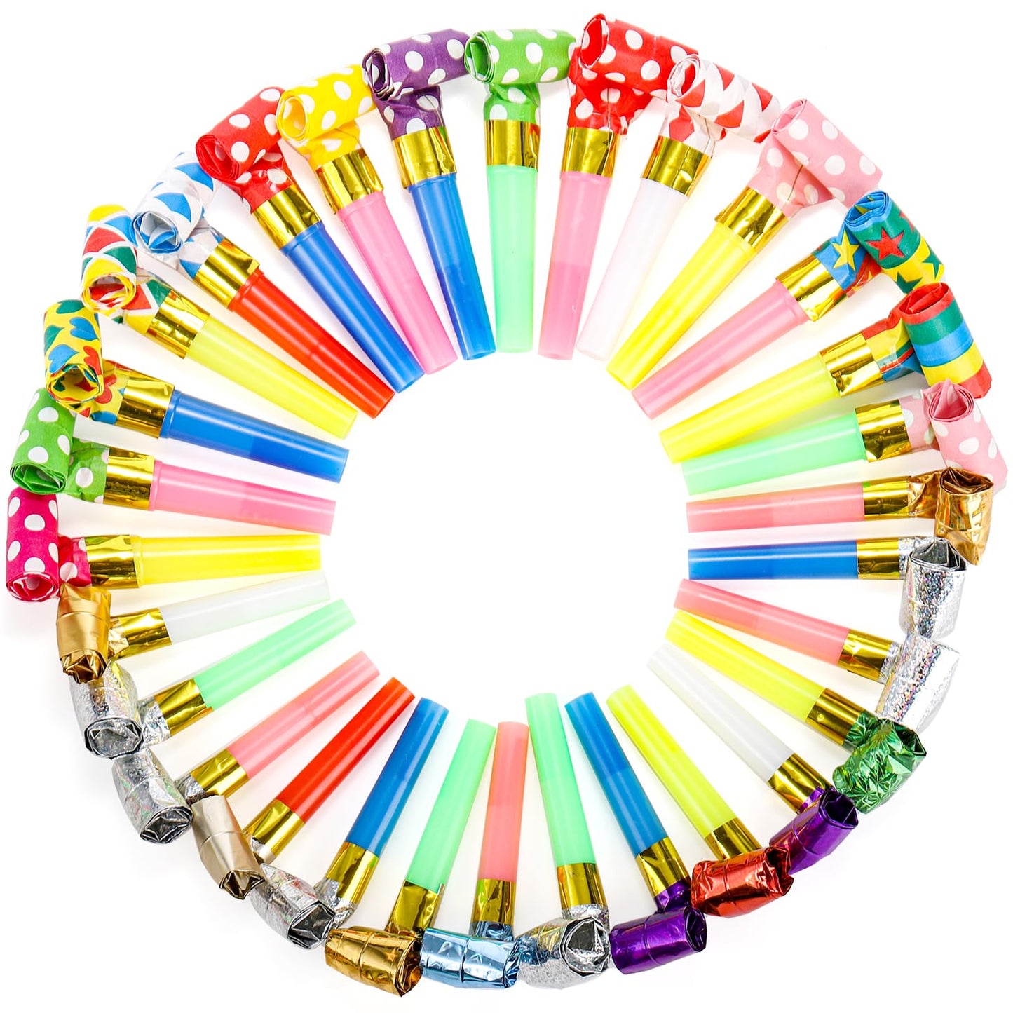 Hedume 200 Pieces Party Blower, Noisemakers Blowouts Whistles, Colorful Birthday Noisemakers, Party
