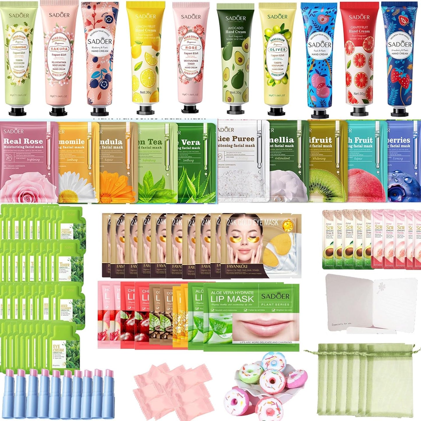 140 Pcs Spa Party Supplies Slumber Party Organza Bags Spa Party Favors Spa Sleepover Kit Birthday For Most Skin Type At Home Spa Kit