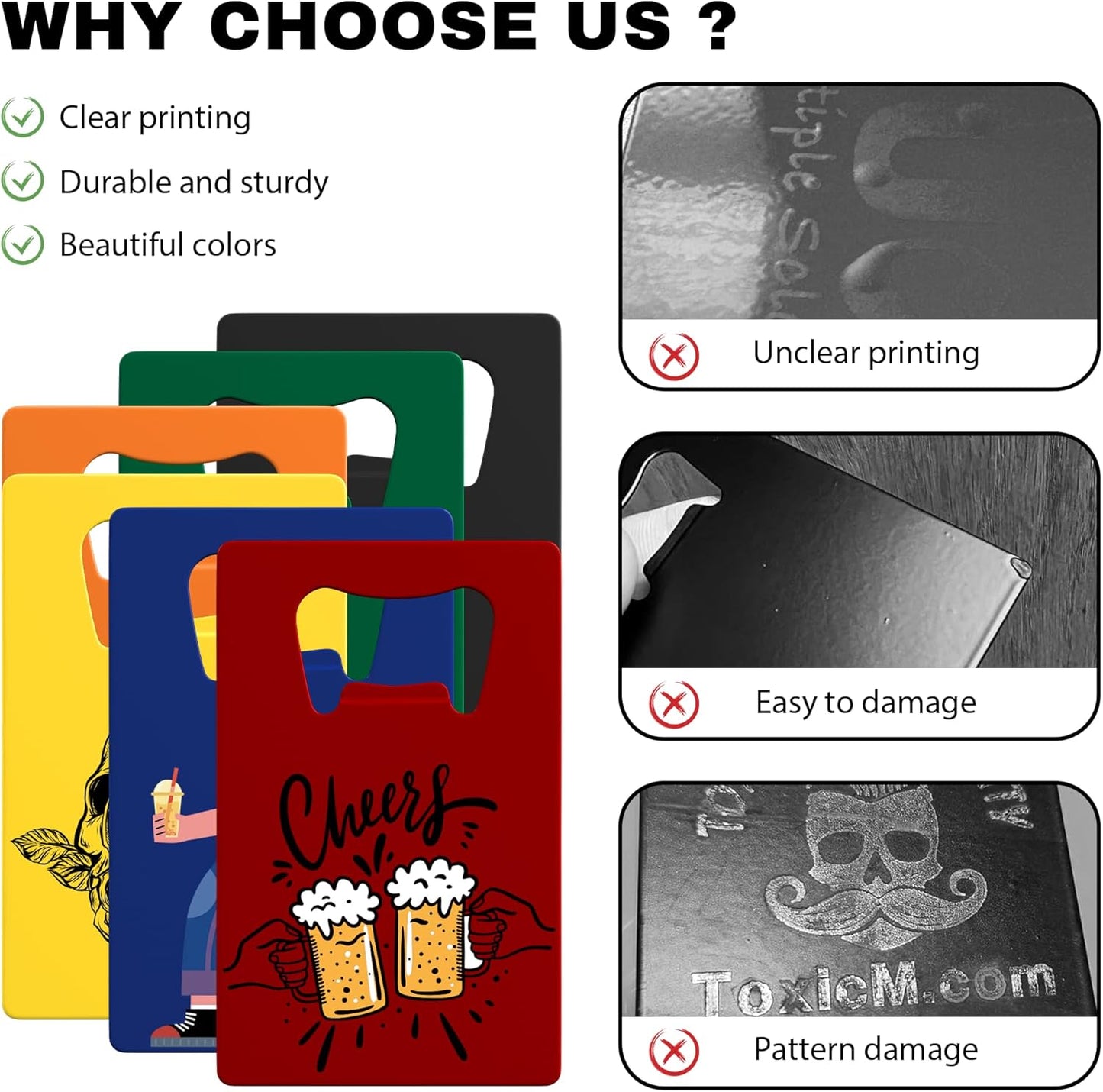 4-100 Pcs Personalized Bottle Opener, Custom Stainless Steel Credit Card Bottle Opener, Full Color Print for 6 Color, Design Your Text Logo for Bar, Wedding, Anniversaries, Party (Orange)