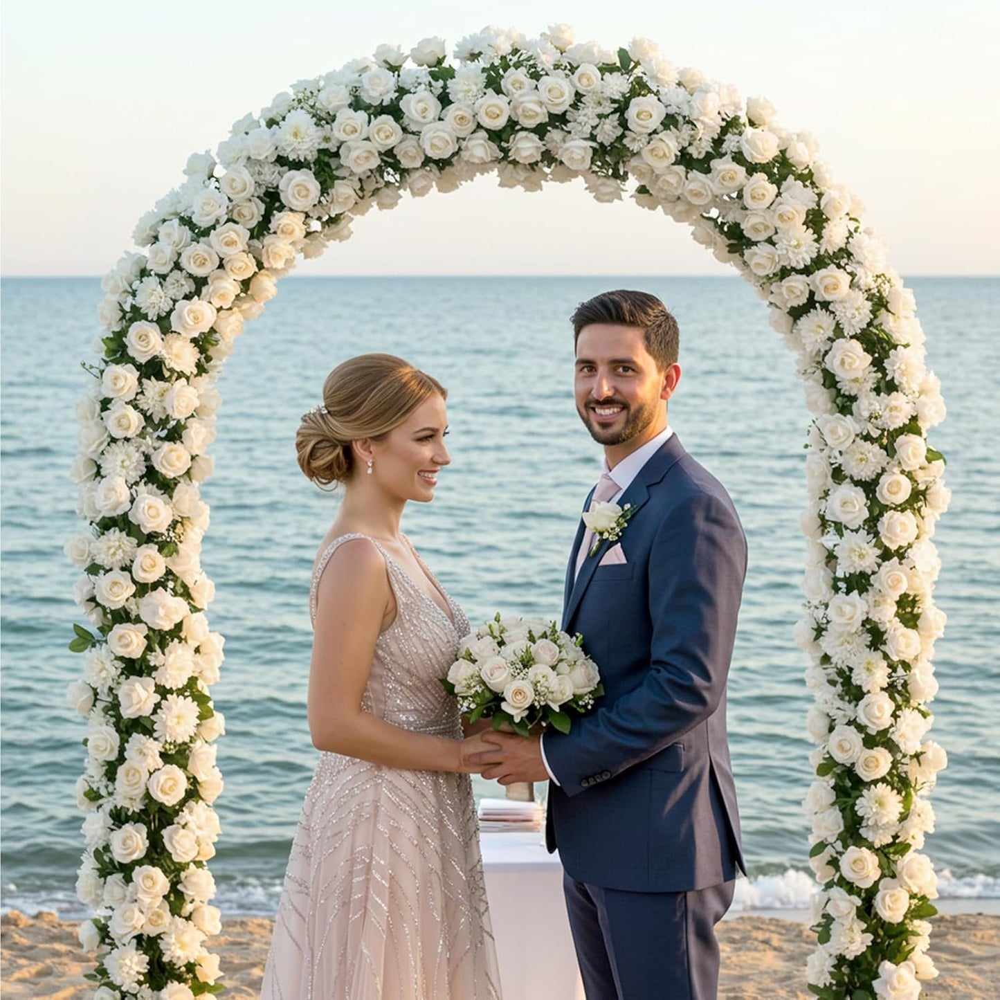 Auihiay 54PCS White Roses Artificial Flower, Fake Silk Roses, Artificial Roses Bulk for Wedding Decorations Table Centerpieces, Mother's Day Valentine's Day Home Decor