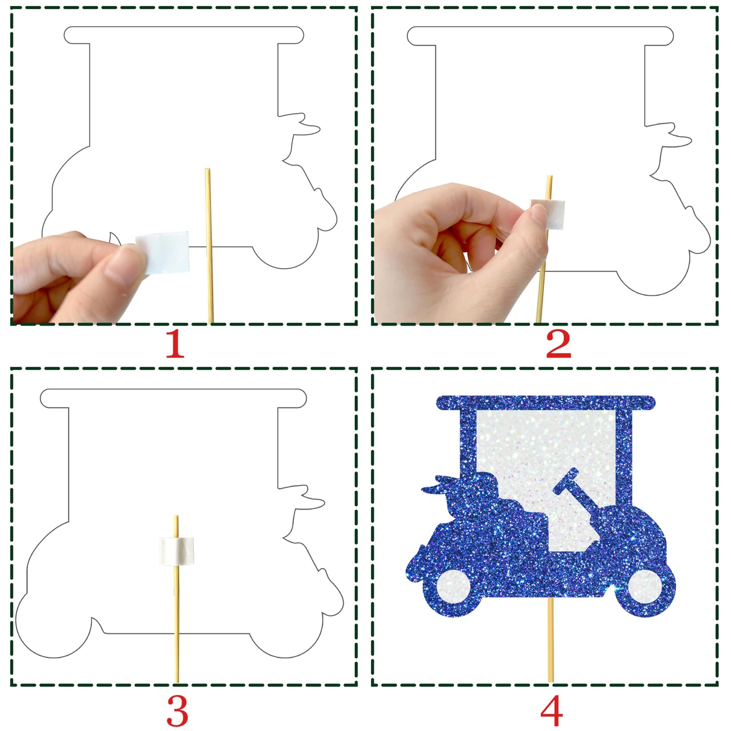 12Pcs Golf Party Centerpiece Sticks Glitter Golf Birthday Party Table Toppers Golf Centerpiece