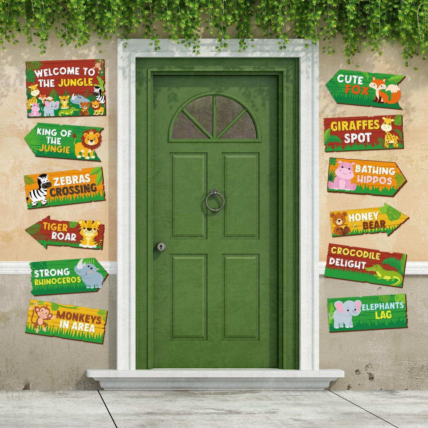 24 Pieces Safari Party Sign for Welcome to Jungle Safari Theme Party Decorations Wild Animal