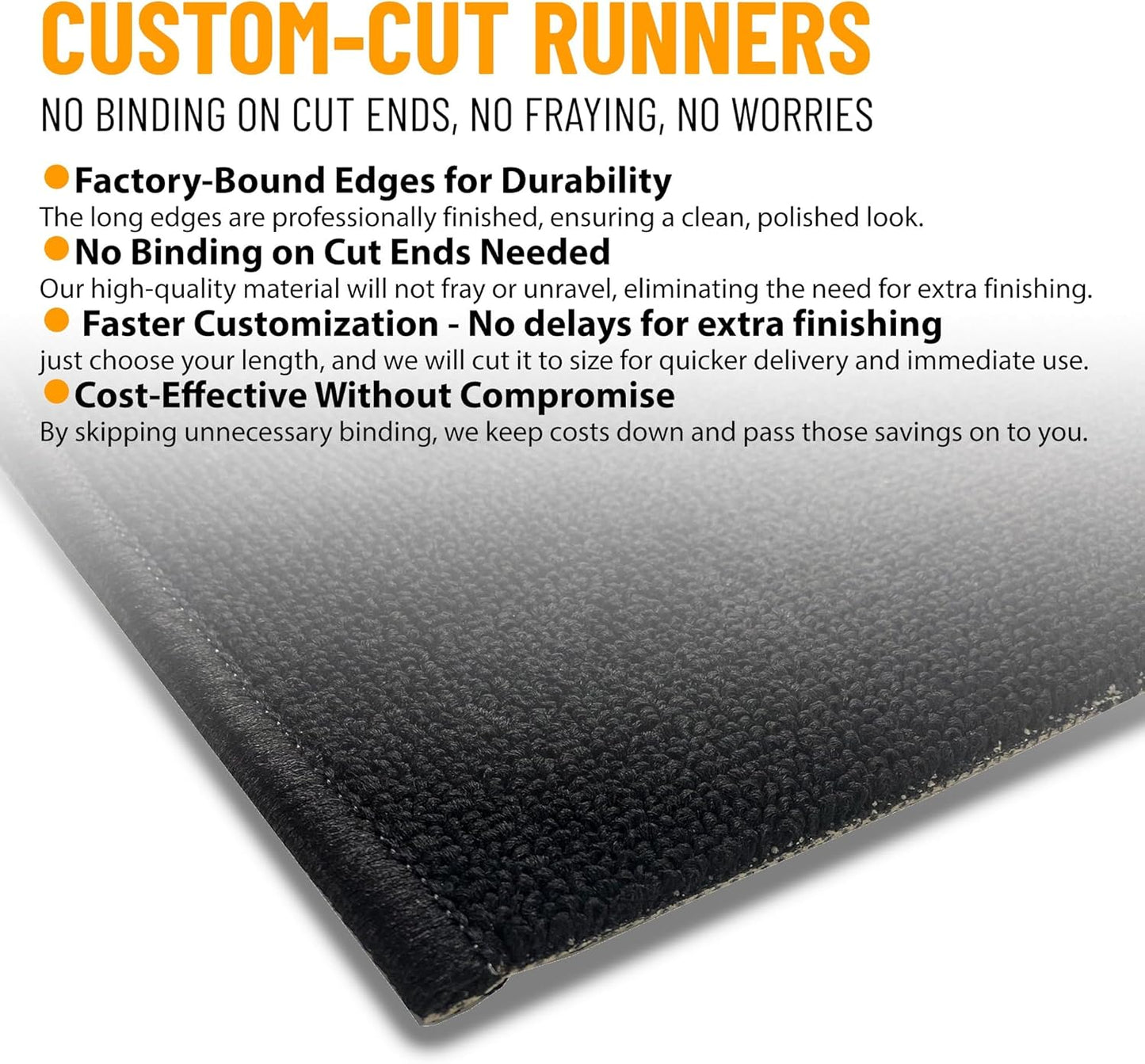 Ottomanson 3x20 Non Slip Extra Long Hallway Runner Rug with Rubber Backing - Solid Modern Kitchen Rug for Bedroom or Living Room, Black, 2'7" x 20'