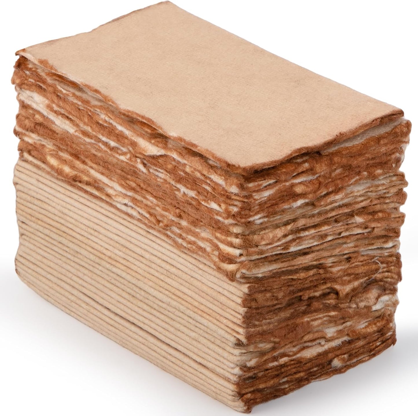 Wanderings Vintage Handmade Deckle Edge Folded Paper ??Folded to 3.5"x2" ??150 GSM - 50-Pack ??Textured Cotton Paper ??Ideal for Place Cards, Blank Name Cards, Table Settings, Gift Tags, Love Notes