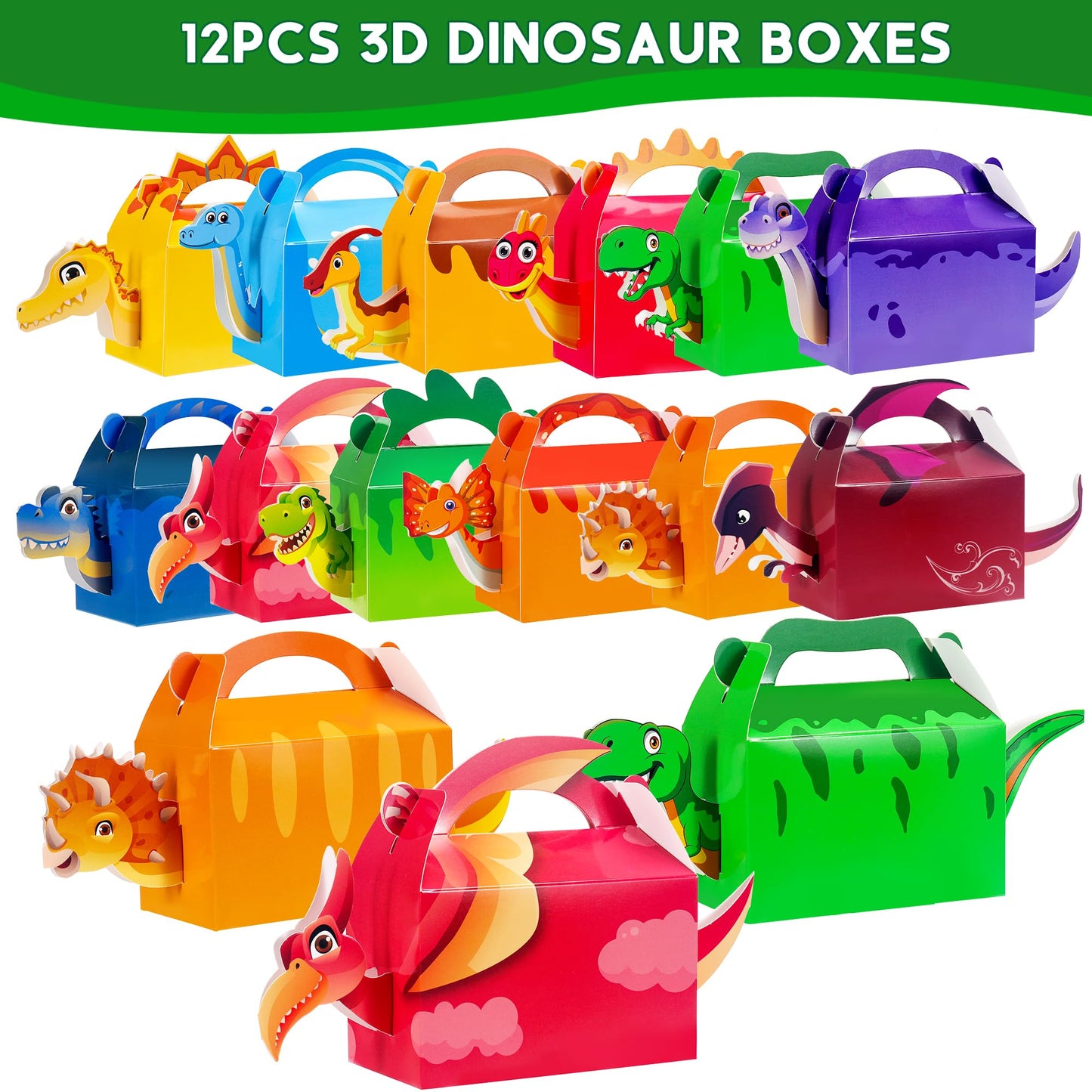 PLOUGVI 320PCS Dinosaur Birthday Party Decorations Favors Supplies, Dino Goodie Bags Fillers
