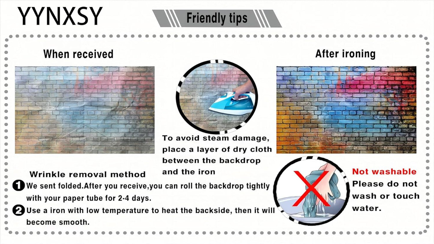 YYNXSY Colorful Brick Wall Photo Backdrop Retro Theme Stone Brick Wall Background Brick Design Microfiber Background Brick Decoration Brick Party Decoration Photo Background 7X5FT YY-24