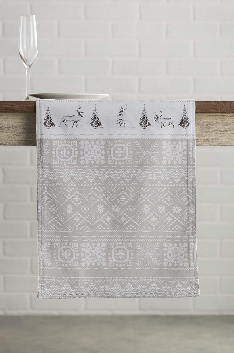 Maison d' Hermine Table Runner 100% Cotton Single Layer Table Runners 36 inches Long Decorative for Home Kitchen Dining Party Baby Shower Wedding Bridal Shower (Cozy Christmas, 14.50" x 36")