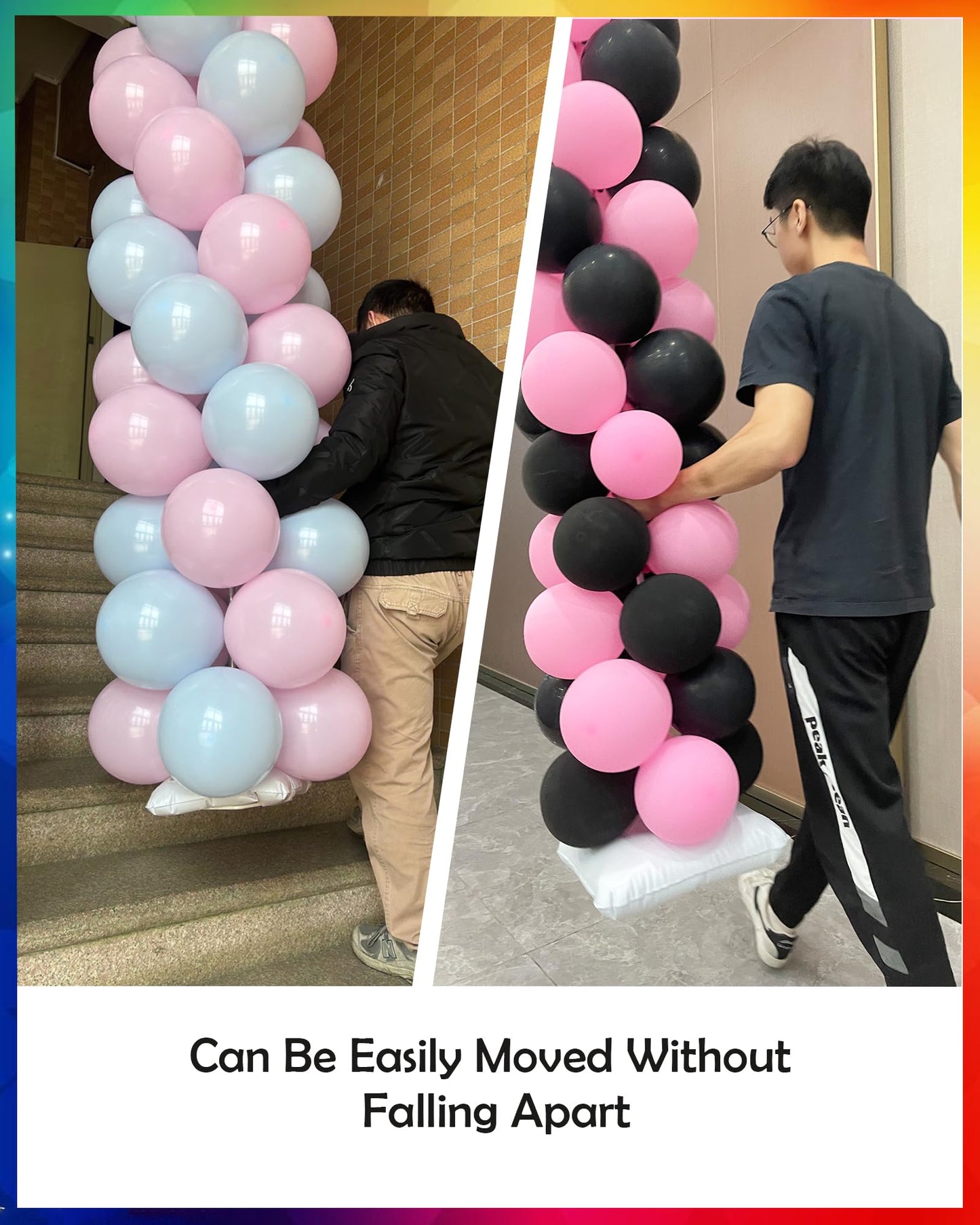 YALLOVE 2-Pack Up to 7-Ft Adjustable Metal Balloon Column Stands
