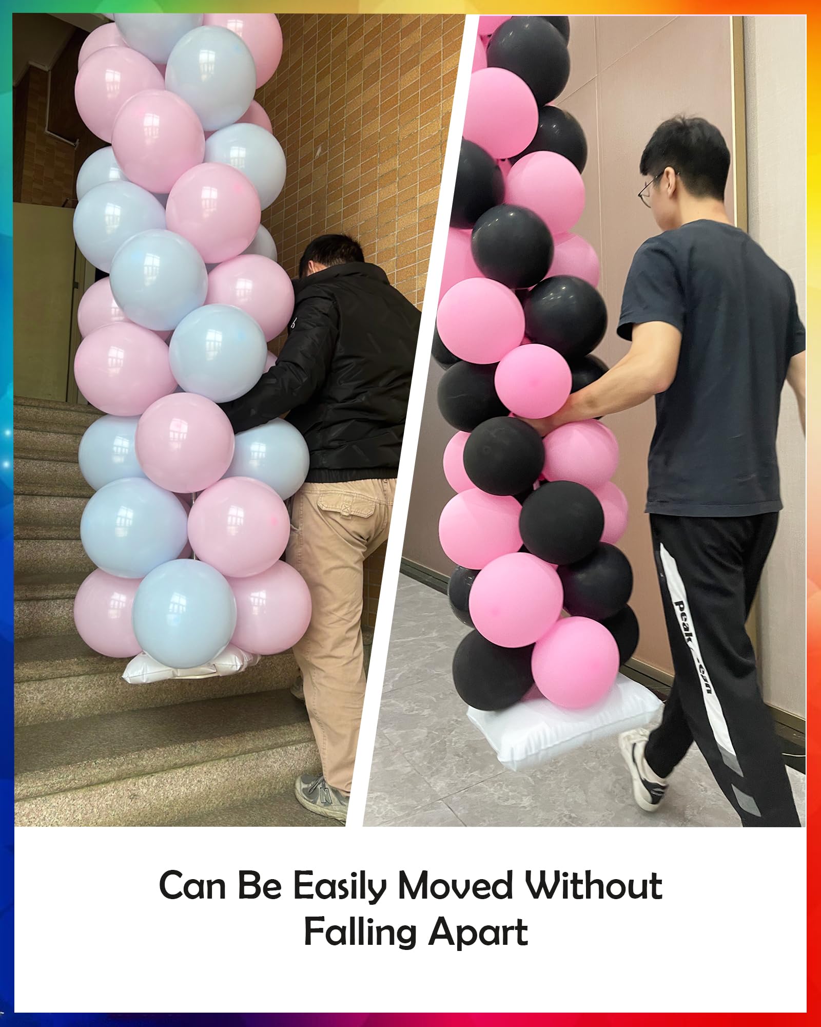 YALLOVE 2-Pack Up to 7-Ft Adjustable Metal Balloon Column Stands