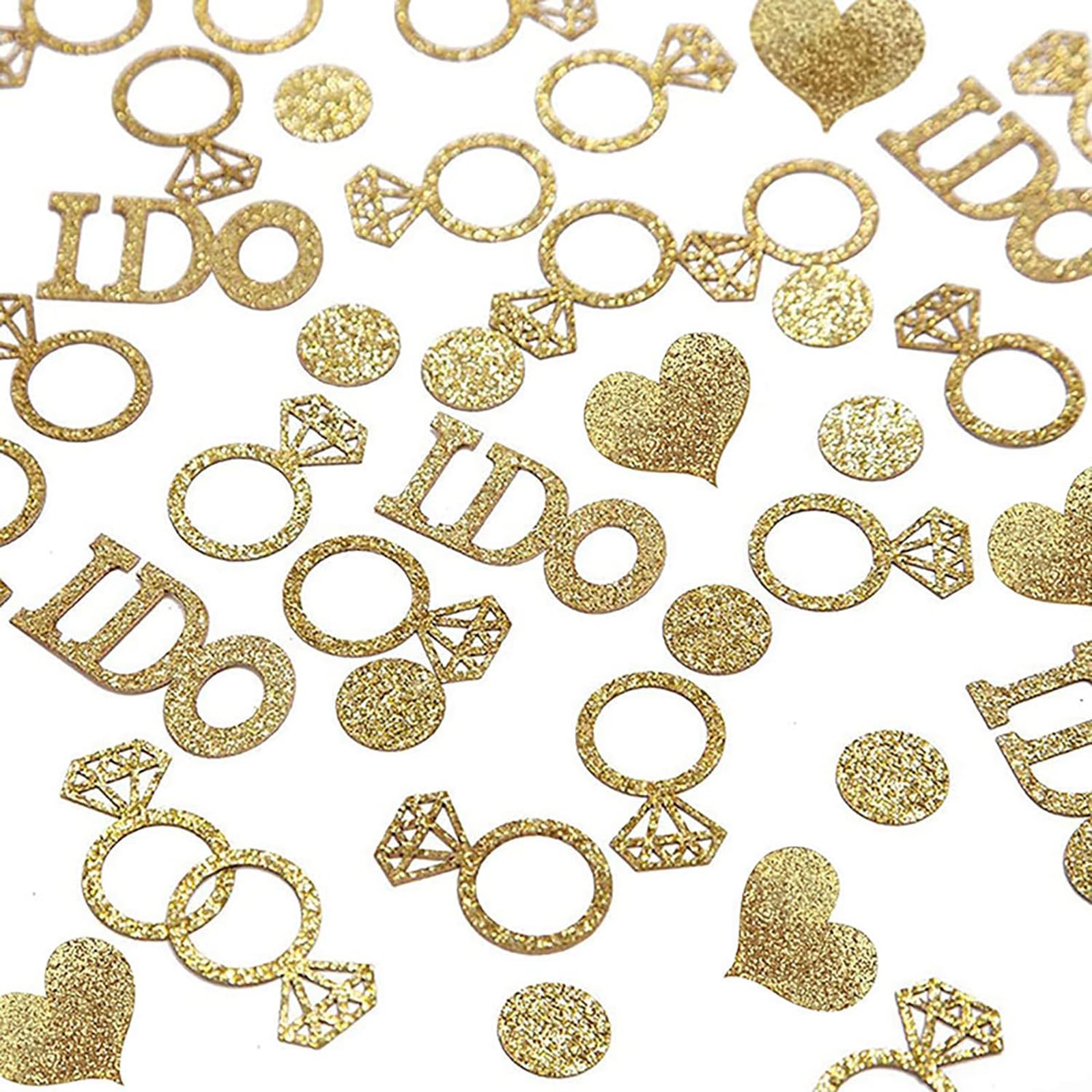 Gold Wedding Confetti, 100 Pcs I DO Engagement