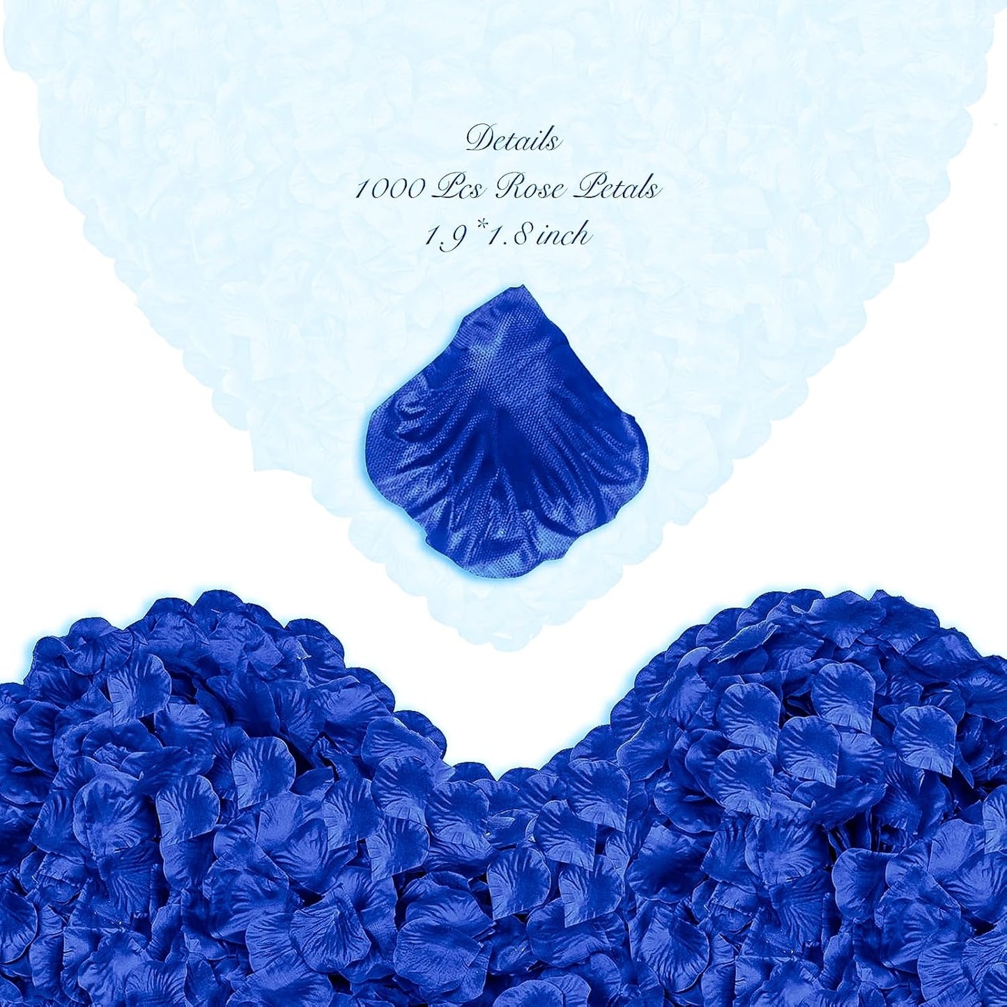 1000Pieces Rose Petals, Artificial Flower Petals Fake Rose Petals for Romantic Night,Wedding,Proposal Anniversary Flower Decorations (Dark Blue) 1
