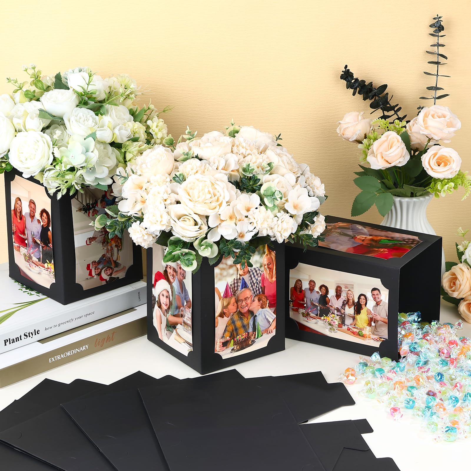 Tongnian 12 Pcs Picture Centerpieces for Table, Photo Display Frame, Black