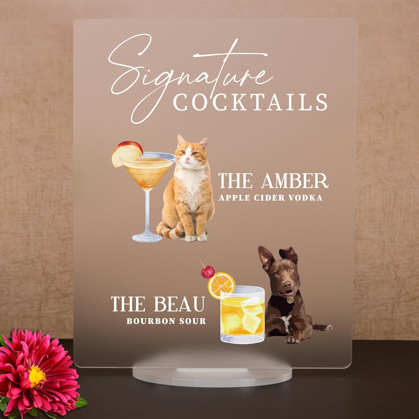 Pet Signature Drink Wedding Signs