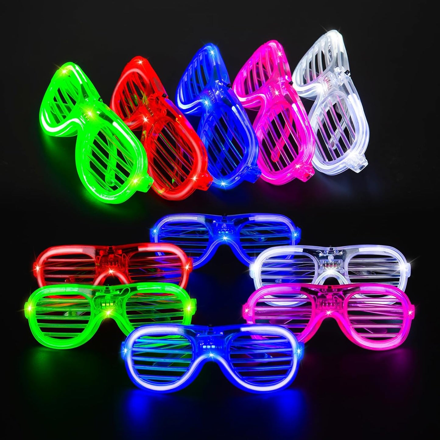35 Packs LED Glasses 5 Neon Colors glow in the dark party supplies Favor for Kids Adult Glow sticks Light Up Glasses fit Holiday Birthday Valentine's Day and Halloween Party Supplies Cosplay Christmas