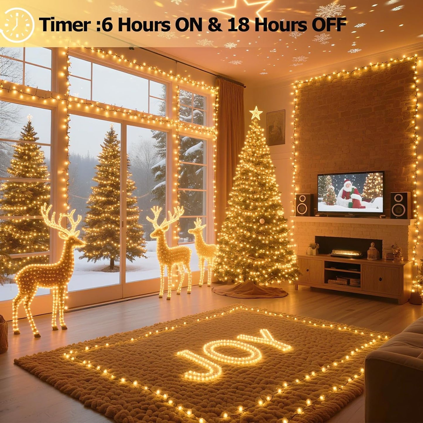 Tcamp 33ft 100LED Battery Operated Christmas Lights Outdoor Indoor, Battery Christmas Tree Lights with Remote Timer, 8 Modes Battery String Lights for Xmas Tree Wreath Bedroom Decor (Warm White)