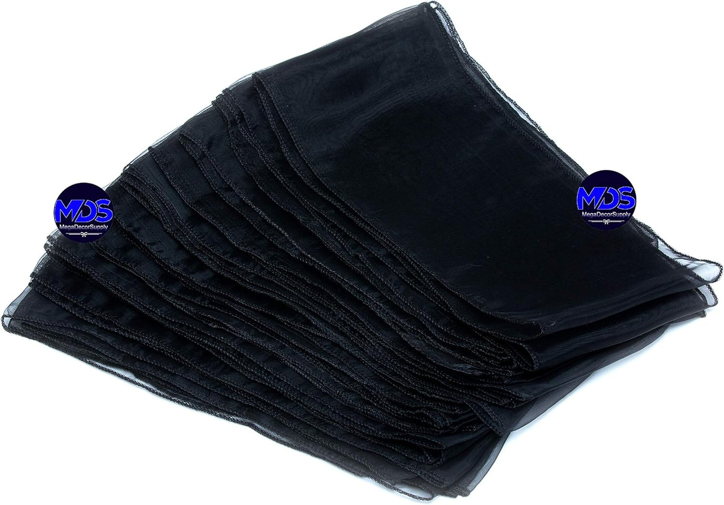 MDS Pack of 75 PCS Organza Chair Sashes Wider Dining Chair Bows Ribbon Tie Back for Wedding Party Birthday Bridal Shower Reception Event Banquet Home Chair Cover Decoration - Black