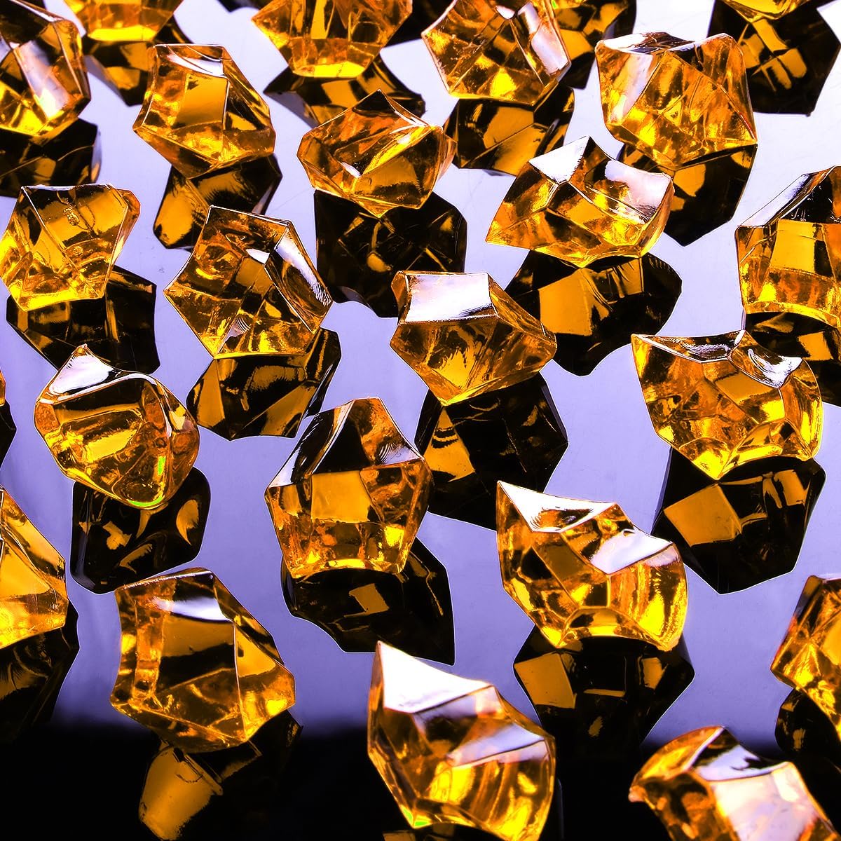 Babenest Acrylic Crushed Ice Rocks, 150 PCS Fake Crystals Plastic Ice Cubes Diamonds Gems for Vase Fillers, Home Decoration, Table Scatter, Event, Wedding, Arts & Crafts (Orange)