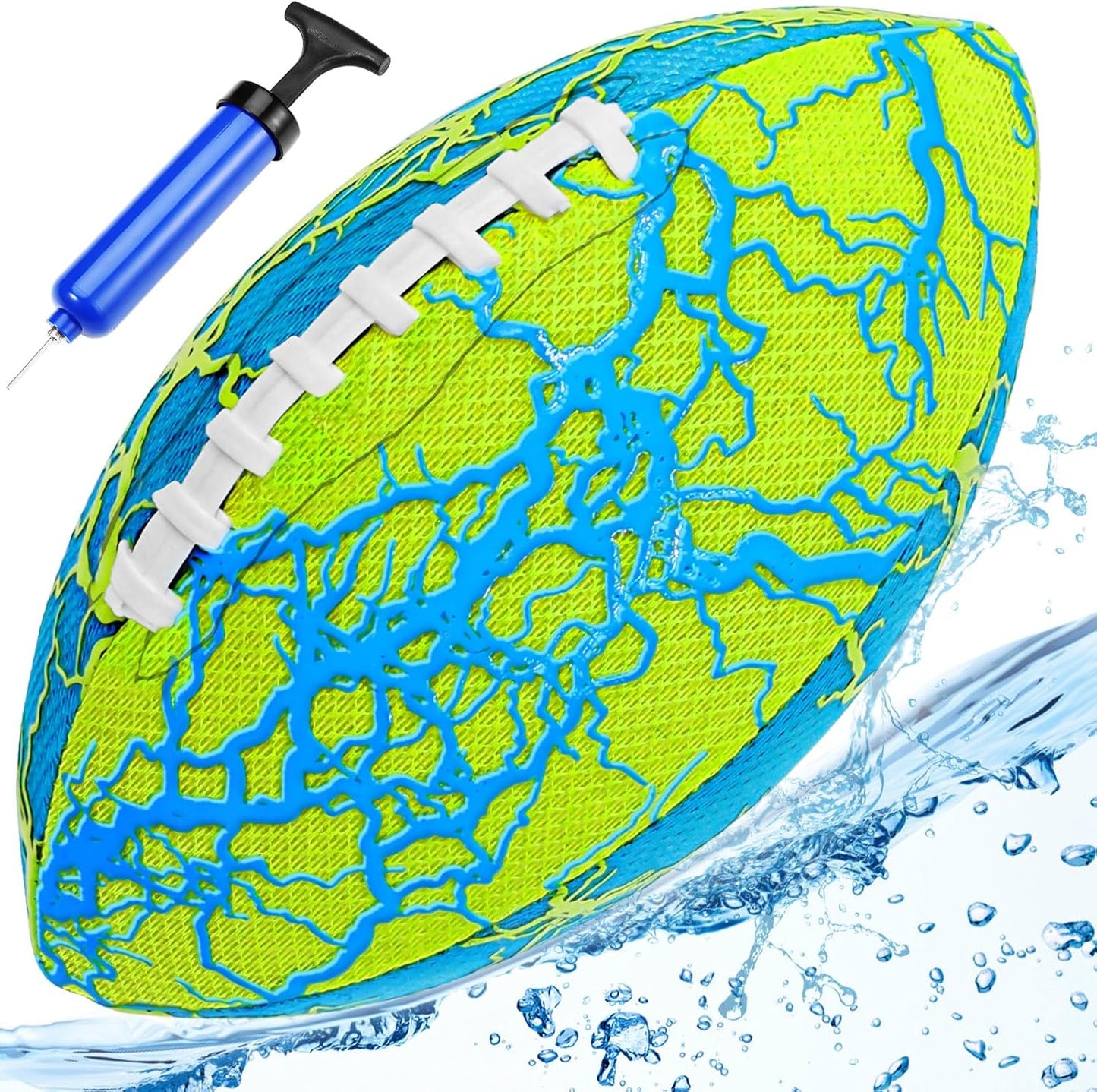 Jasonwell Pool Beach Water Football - Strong Grip Waterproof Soft Football for All-Weather Play Pool Toys Beach Games Backyard Outdoor Sports Toy Christmas Birthday Gifts for Kids Boys Teens Adults