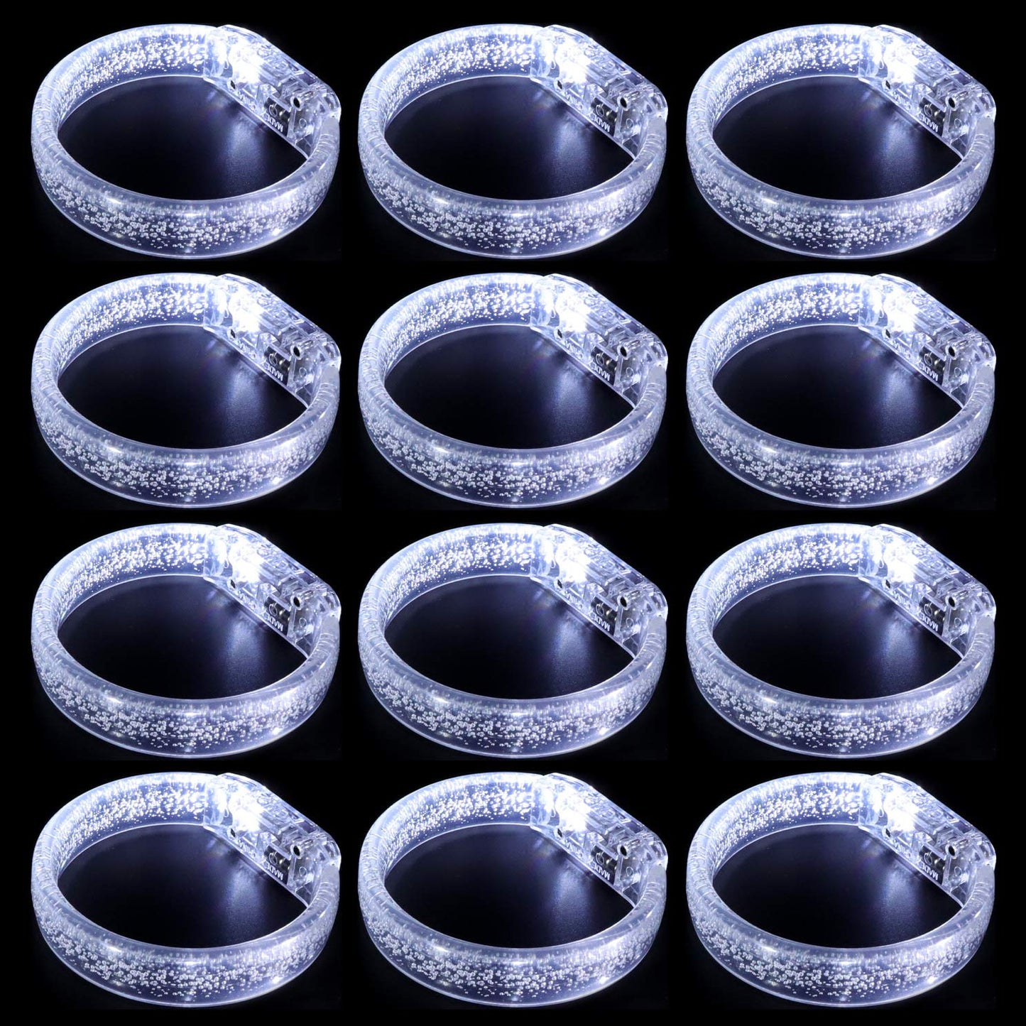 DAOKEY LED Light up Bracelets, White Glow Wristbands Party Favors Toys Supplies for Birthday