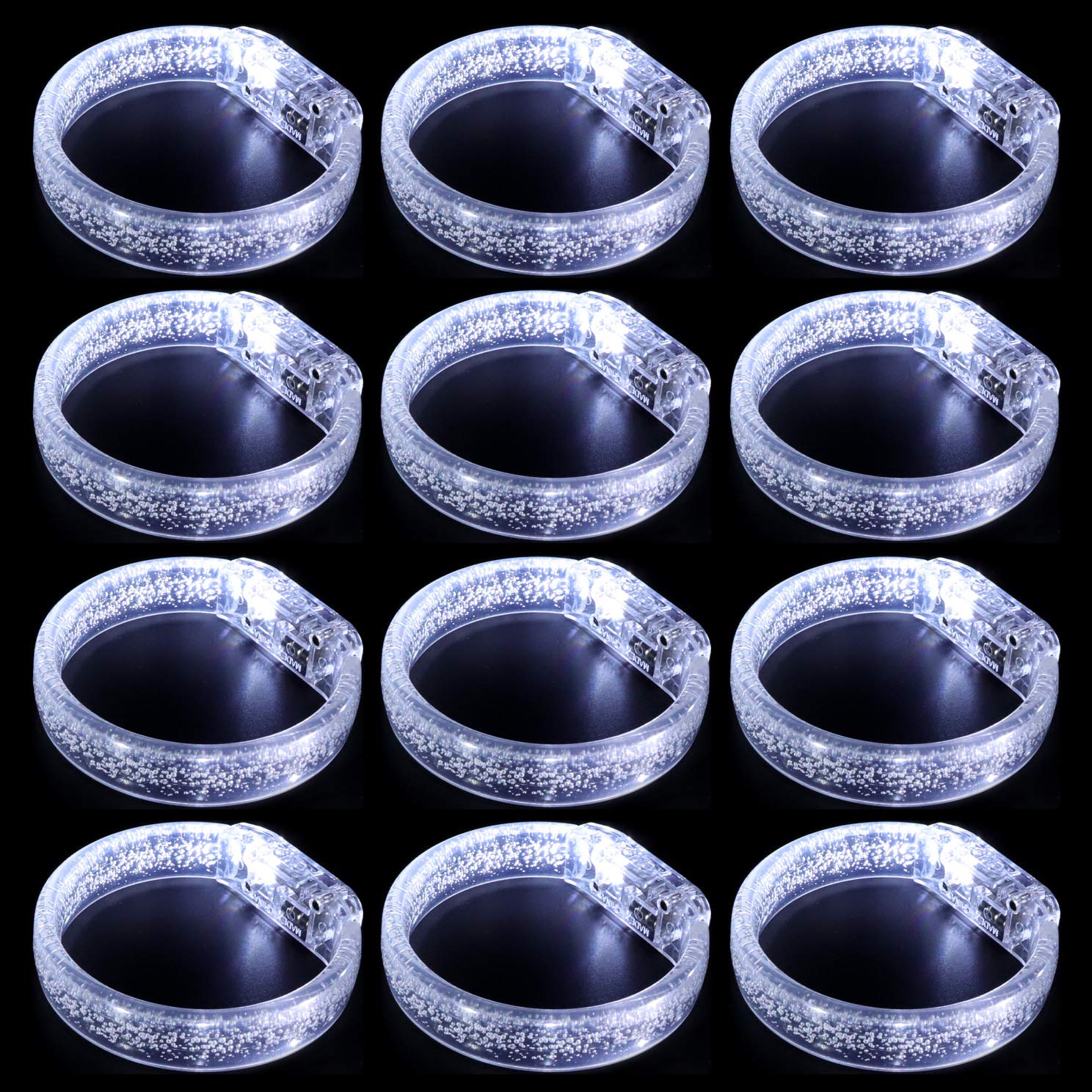 DAOKEY LED Light up Bracelets, White Glow Wristbands Party Favors Toys Supplies for Birthday