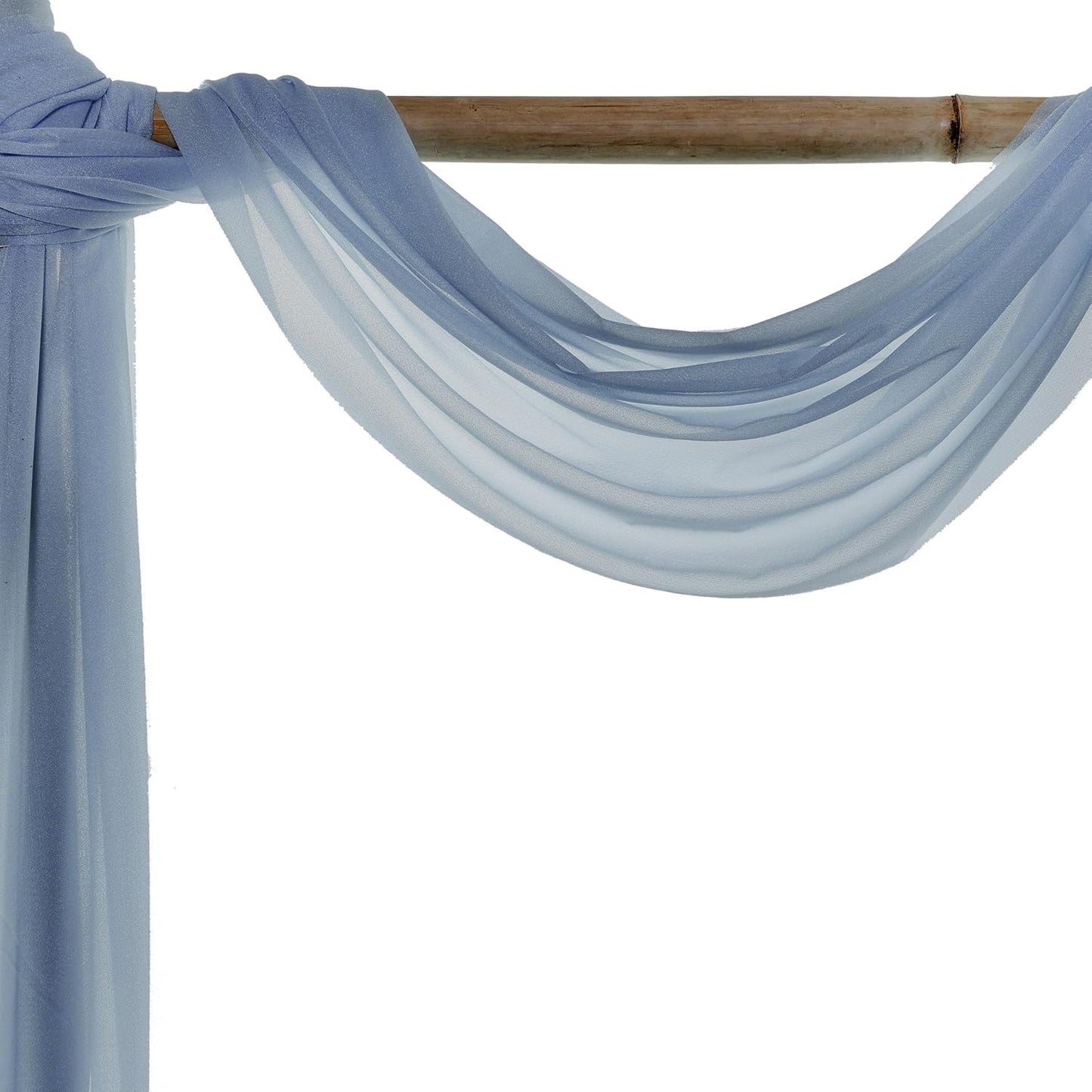VDS Pack of 2 Panel (30 Inch X 30 Feet) Wedding Arch Draping Fabric Sheer Chiffon Fabric Drapery for Wedding Ceremony Reception Swag Backdrop Canopy Chuppah ARBO Altars Decoration (Dusty Blue)