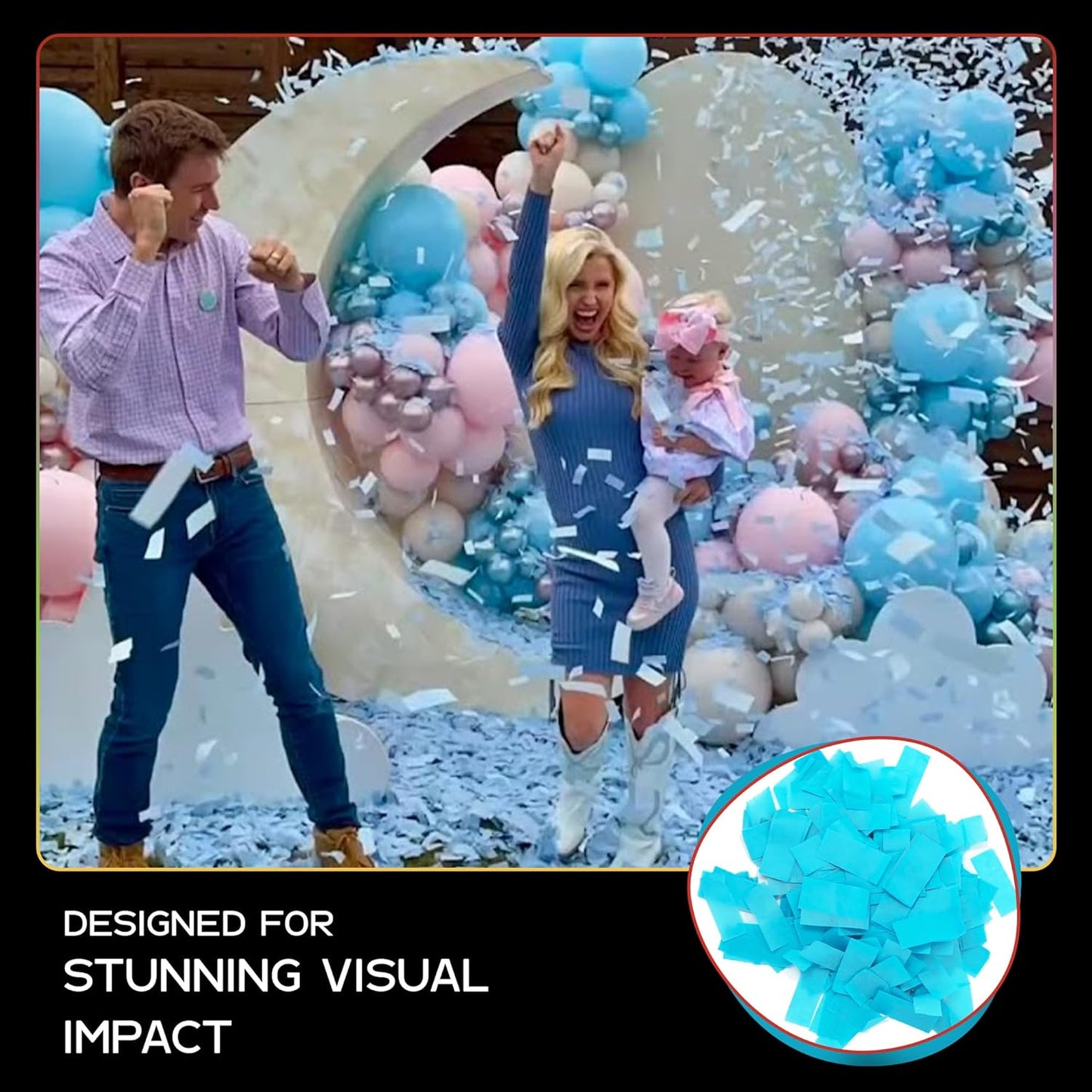 Turquoise Color Biodegradable Confetti - Rectangular Fluttering Tissue Paper Confetti for Cannon and Launcher use – Best for Wedding, Parties, Concerts and Live Events - 1 lb, 16 oz