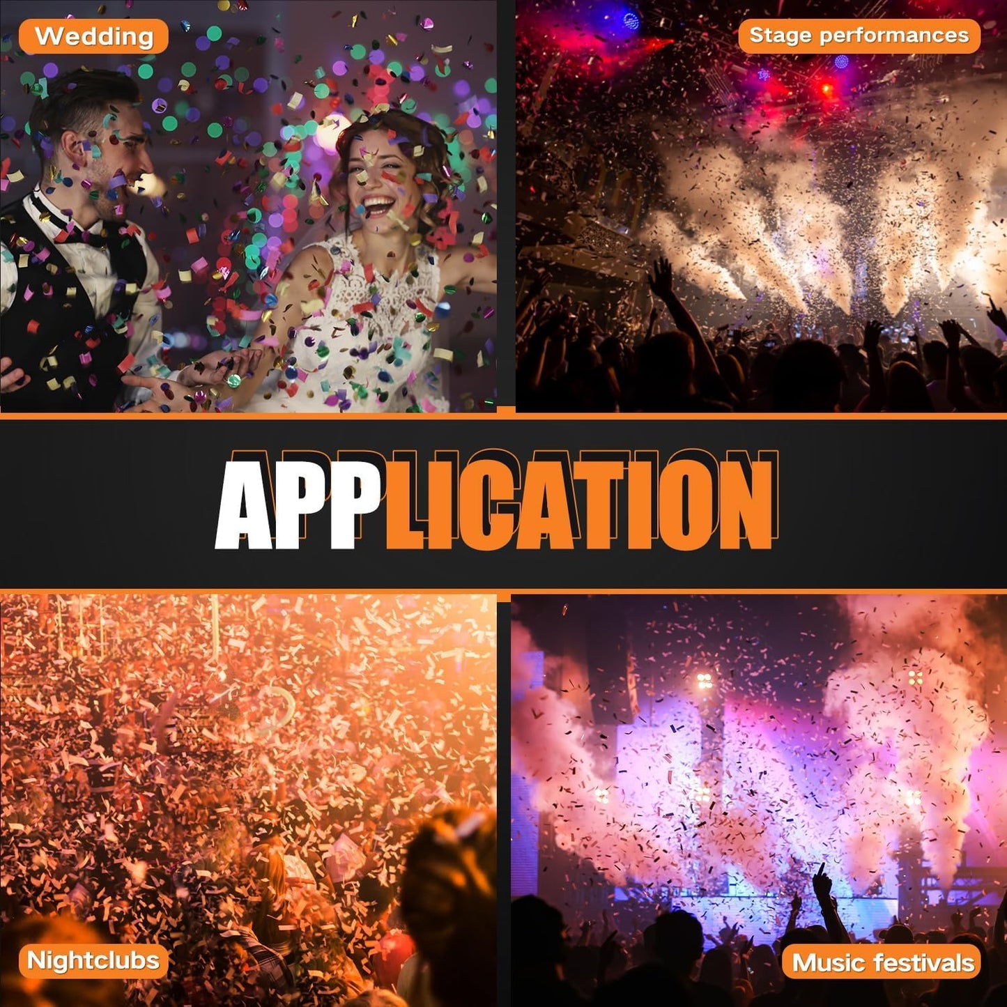 Professional Confetti Launcher Cannon Machine, Confetti Blower Machine Confetti Cannon DMX/Remote Control for Weddding Disco Show Club Stage Party