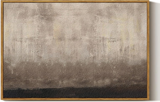 ARPEOTCY Large Framed Canvas Wall Art, 24x36 Inch, Modern Minimalist Abstract Art Prints, Contemporary Neutral Decor for Living Dining Room Hallway Bedroom Fireplace, Sandstone Textured Decor