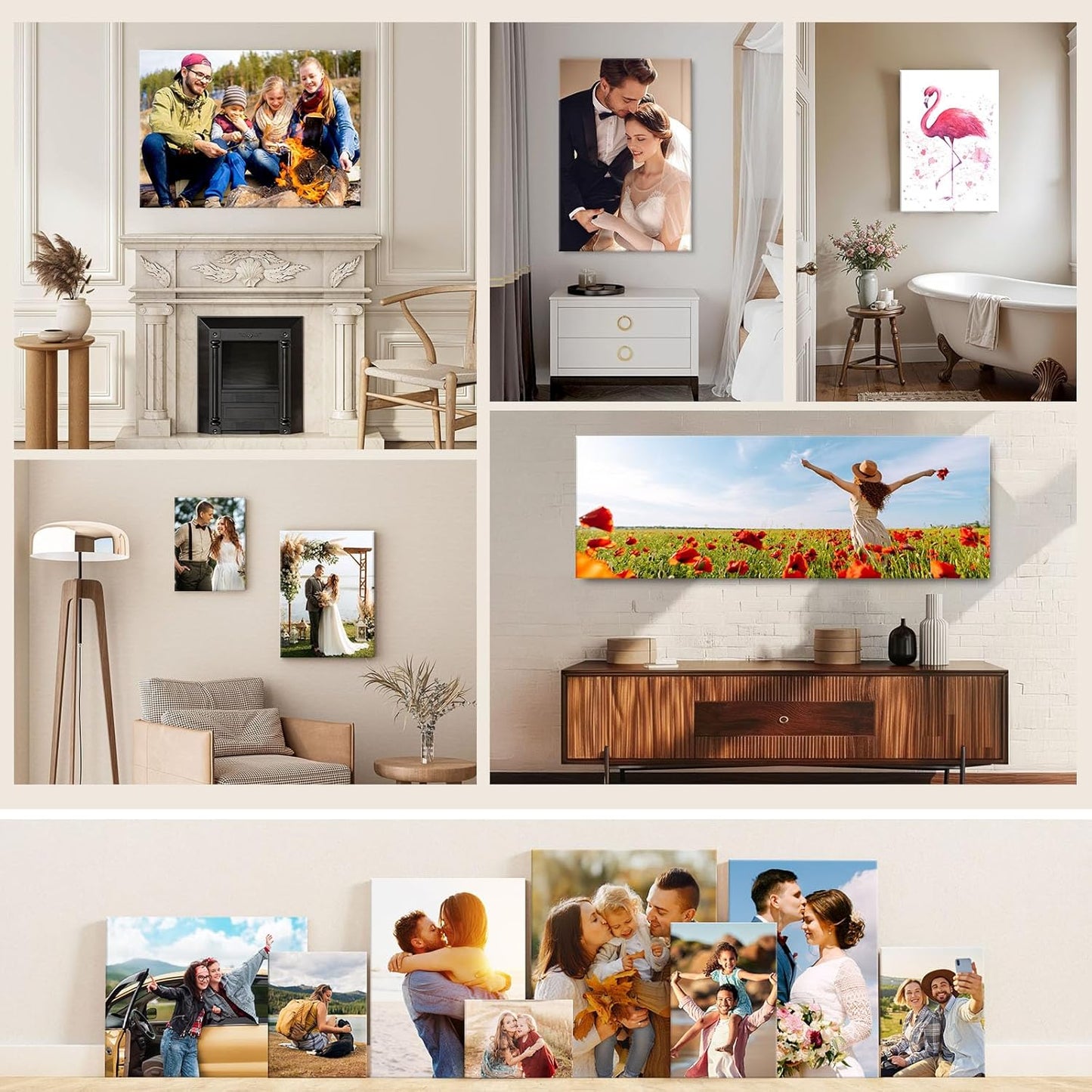 4pcs DIY Wooden Canvas Stretcher Bars Canvas Frame Kit for Gallery Wraps ??Sturdy Solid Wood Bars for Oil Paintings, Gallery, Posters, Diamond Painting, Home Studio Wall Decor