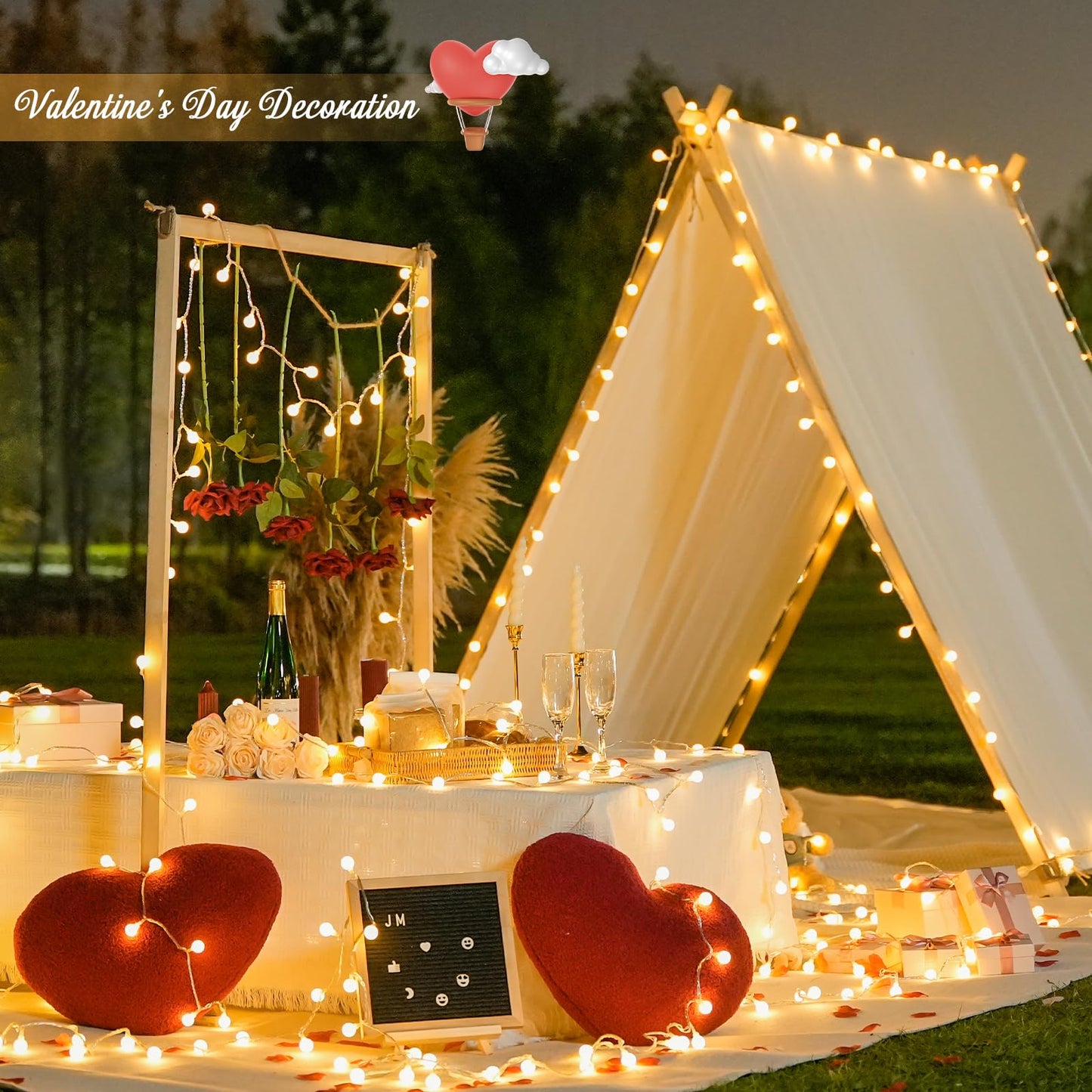 JMEXSUSS 100 LED Globe String Lights Indoor Bedroom, 33ft Classroom Lights