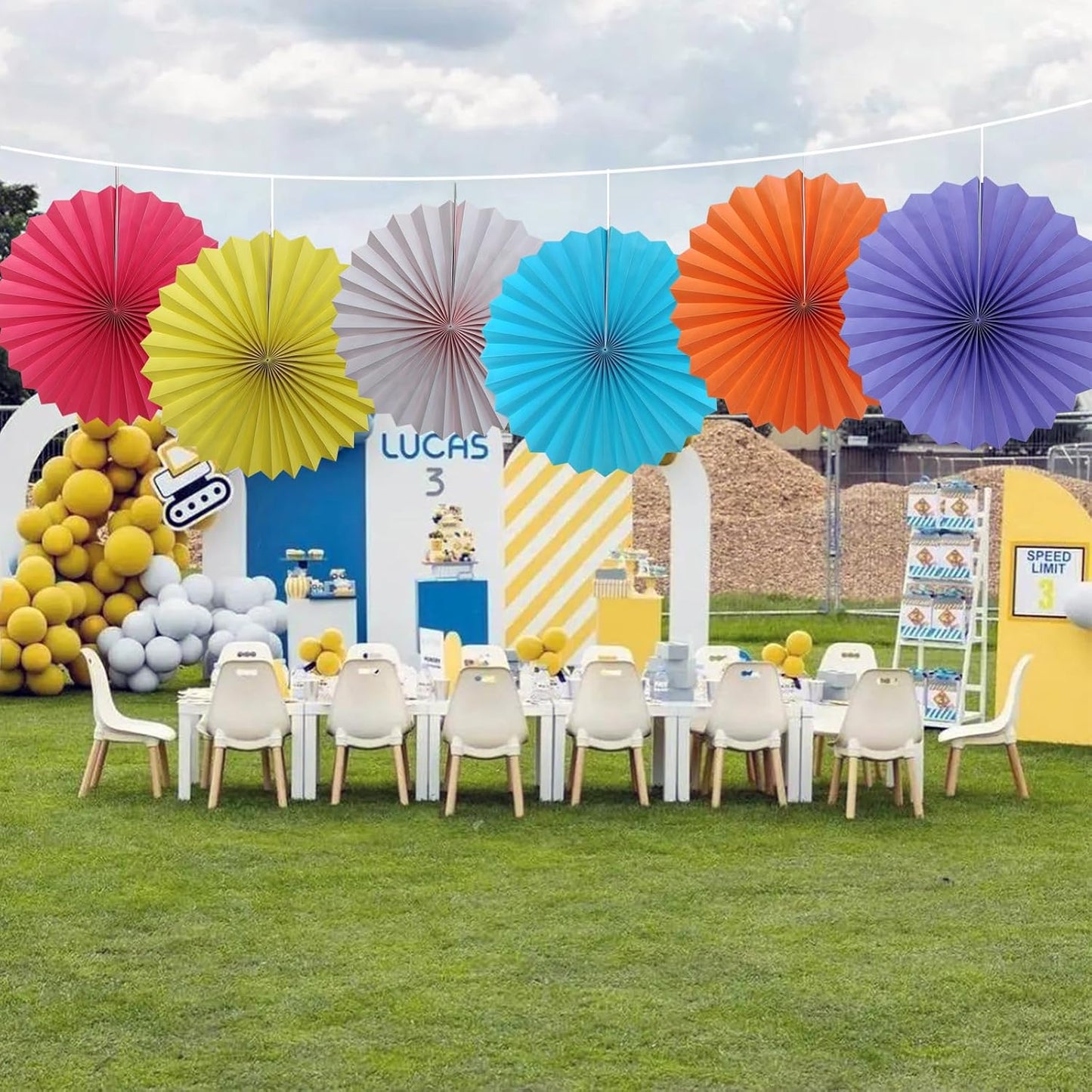 Red Birthday Decorations,DIY Red Paper Fans Hanging Decoration ,Party Supplies Party Fans 16in, Wedding Graduation Events Accessories 30 Color DIY Set （Red）