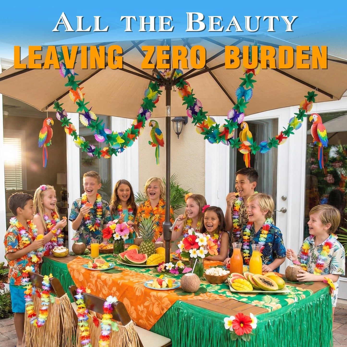 FUTUREPLUSX 2 Pack Tropical Garland Party Decorations, 20ft Summer Banner