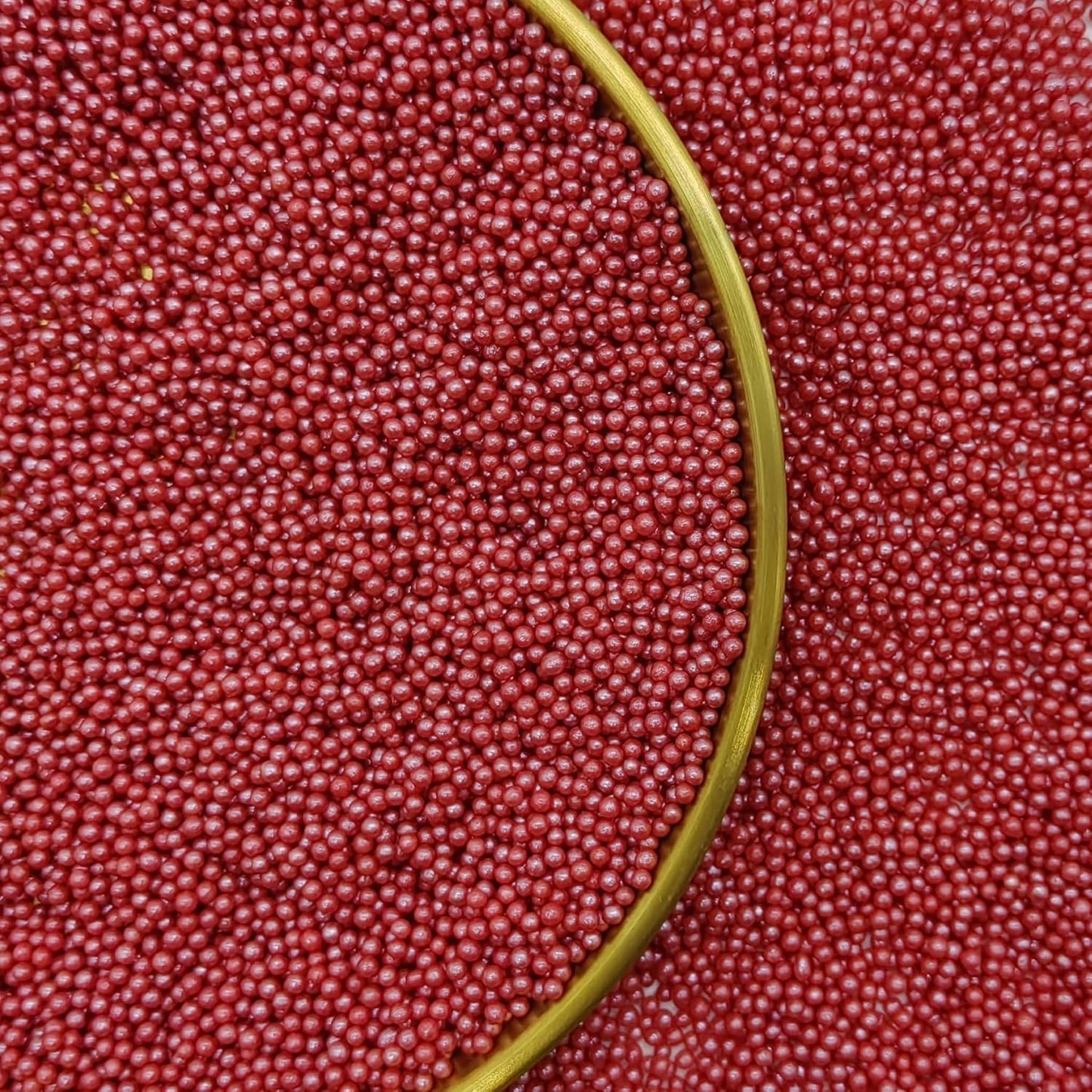 Edible Red Pearl Sugar Sprinkles Candy 2mm Mini Pearls Cake Decorations Cupcake Toppers Cookie Decorating Perfect for Wedding Party Valentine Halloween Christmas Supplies 3OZ