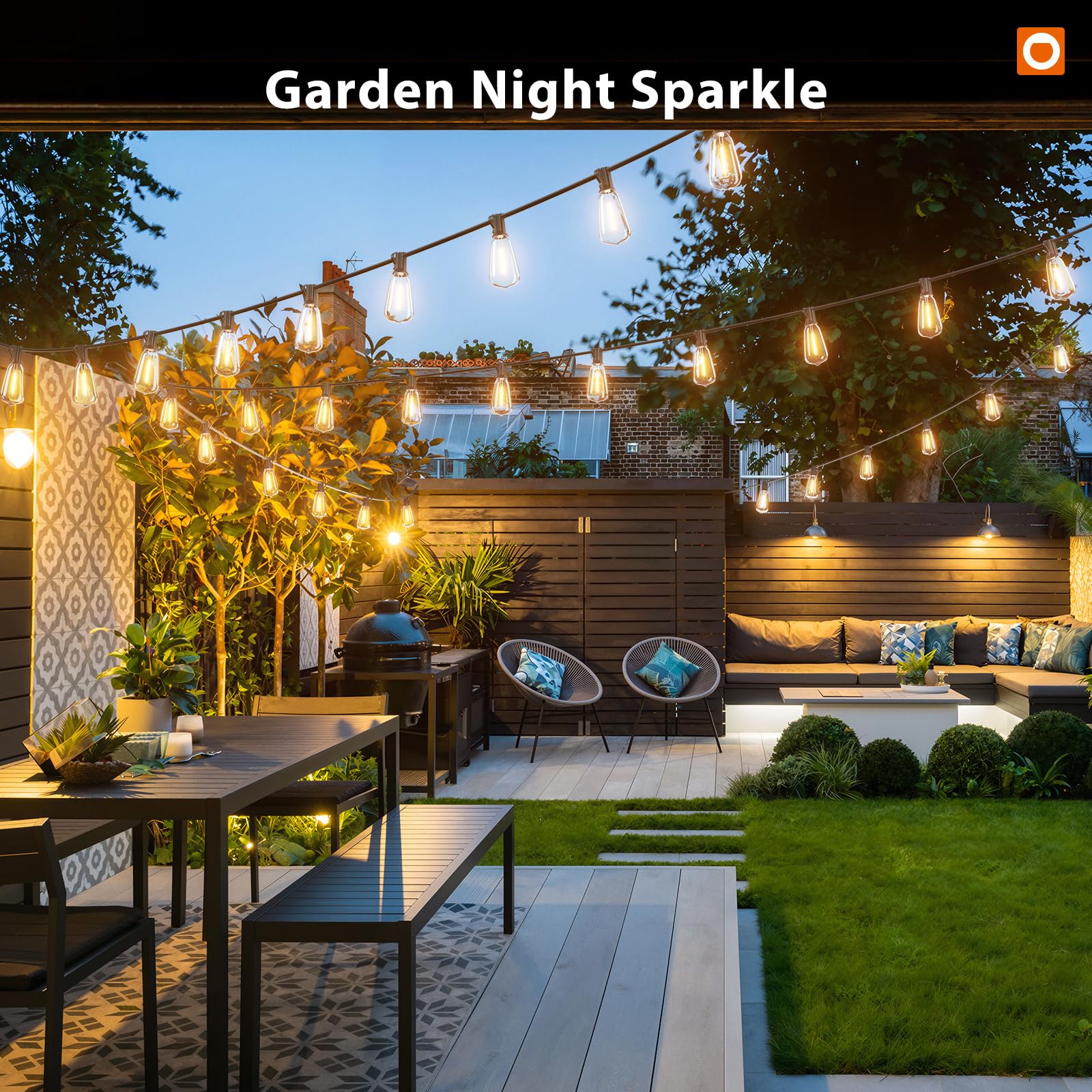 addlon 200(50FT*4) Outdoor String Lights with Remote LED Edison Waterproof