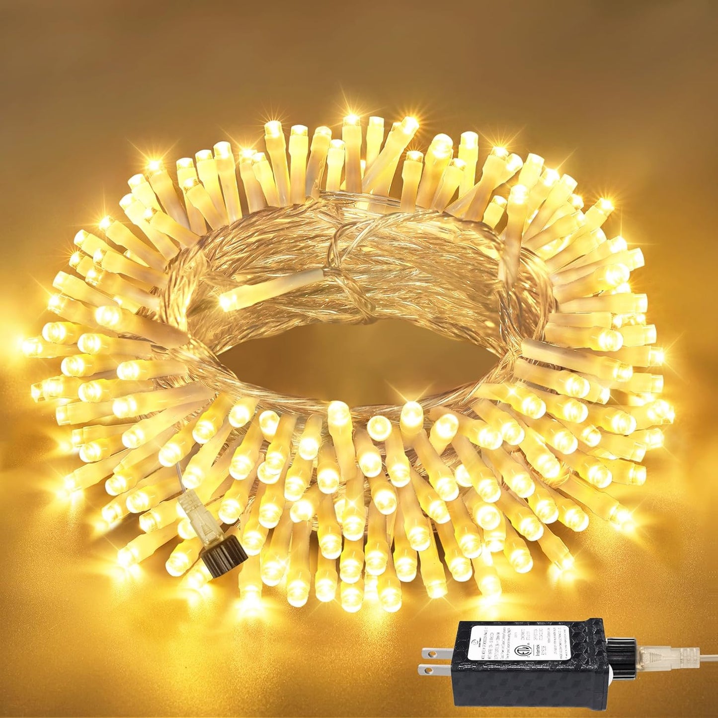 Connectable Warm White String Lights Indoor Bedroom, 8 Modes Christmas String Light Plug in Classroom Lights, 49ft 150 LED Fairy Twinkle Light for Wedding Holiday Christmas Decor