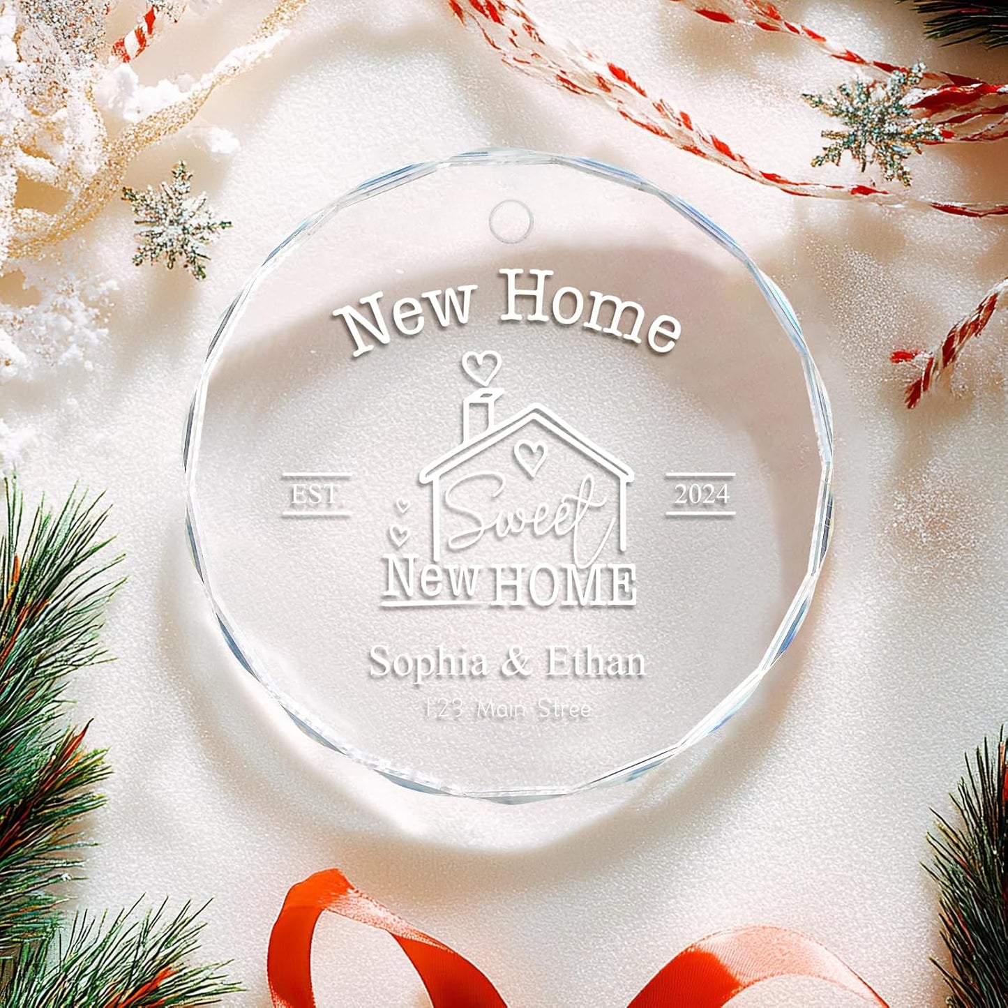 New Home Ornament 2025, Personalized Christmas Ornaments, House Warming Gifts for Couples, Custom First House Gifts for Owners, Men, Women