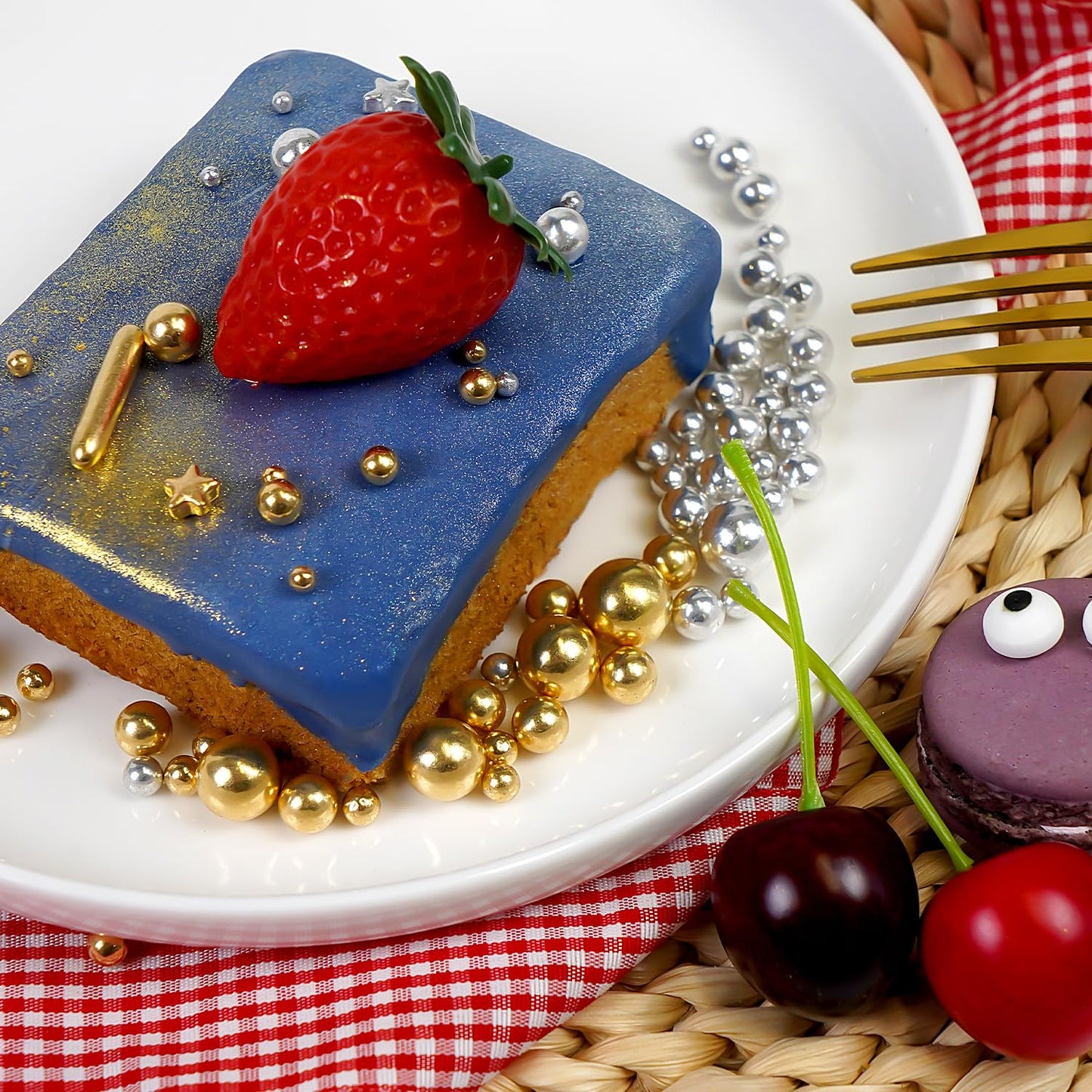 Silver Pearl Rods Star Sugar Sprinkles, Silver Sprinkles for Cake, Edible Pearls Baking Candy, 150g/5.29oz Mix Size, Cupcake Decoration, Wedding Party Supplies