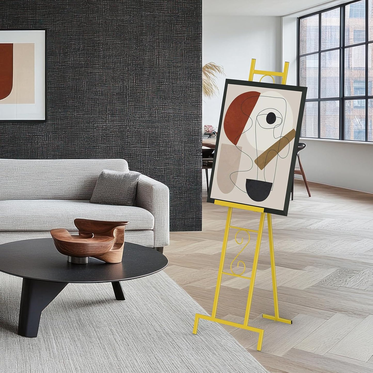 Skcoipsra 2 Pack Gold Easel Stand, 3 Tier Adjustable Larger Wedding Welcome Sign Holder, Art Poster Display Stand Free Standing with Chain, 17x17x58 Inch