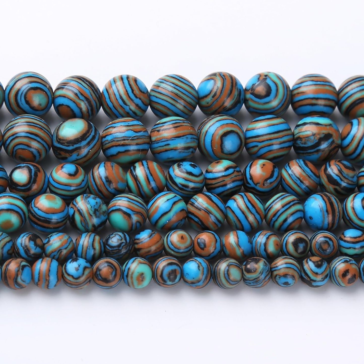 Blue Peacock Turquoise Stone Beads Gemstone Round Crystal Energy Jade Beads Stone Beads for Jewelry Making DIY Bracelet Necklace Jewelry Making 1 Strand 15.5inch 4MM