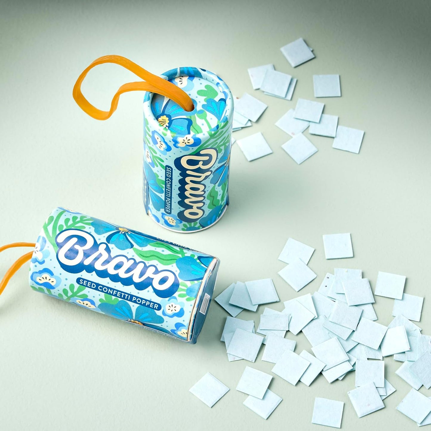 Modern Sprout Seed Confetti Poppers with Flower Seeds - Party Favors for Outdoor Wedding, Birthday & Parties - Non-Toxic, Plastic-Free & Pollinator Safe Plantable Seed Paper - Blue Bravo (Pack of 12)