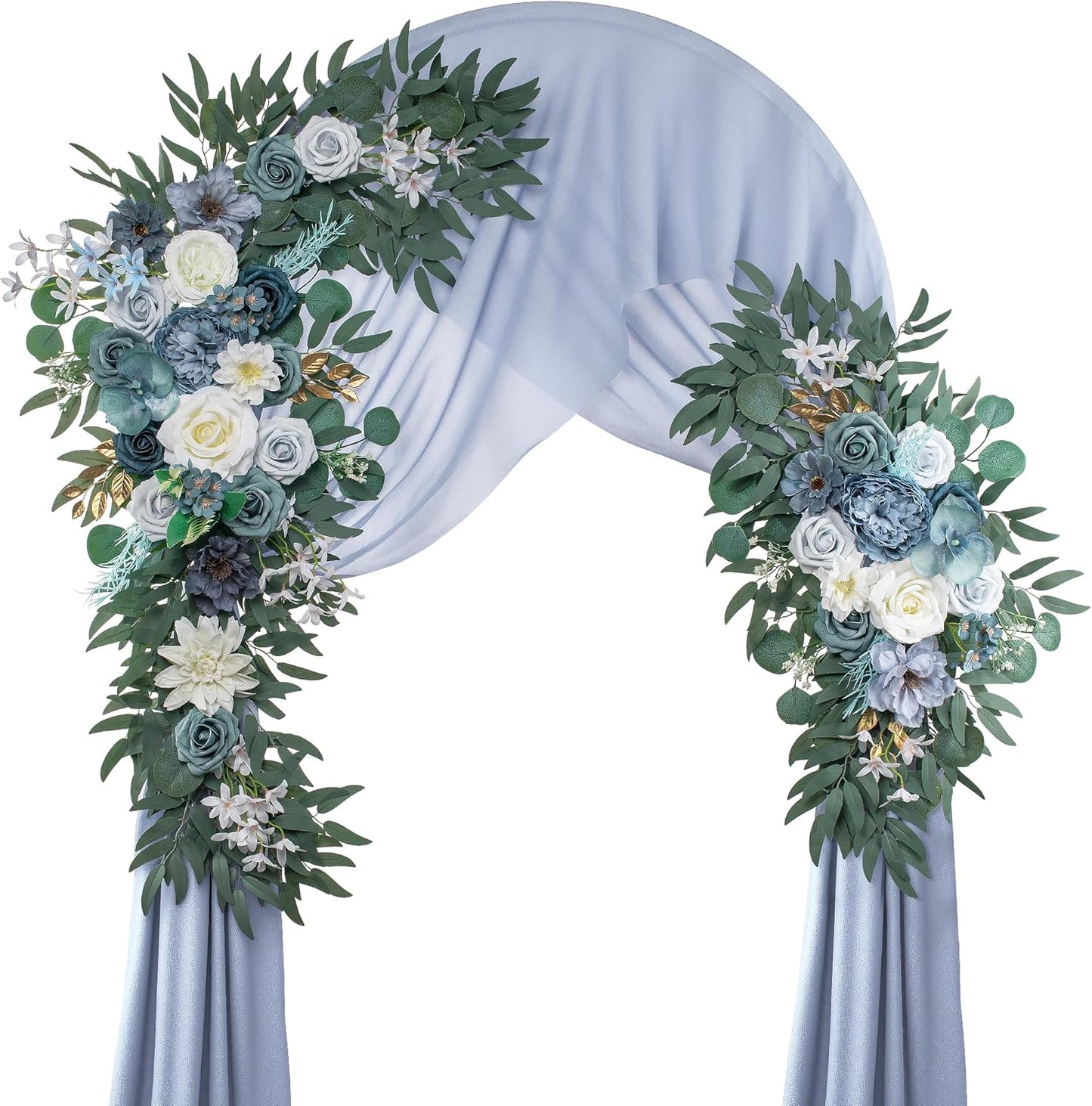Wedding Arch Flowers, Artificial Flowers for Decoration, Large Flower Swag for Boho Styles Wedding Ceremony Floral Decor - Pack of 2