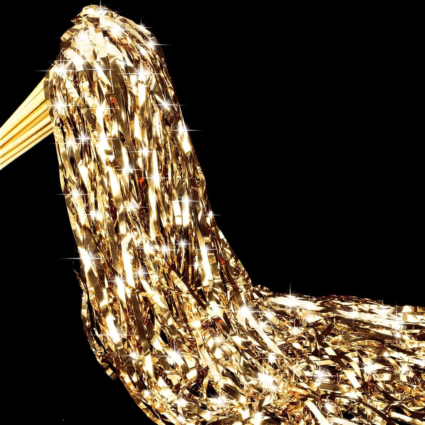 50 Pcs Wedding Fairy Wands with Bells Foil Tinsel Ribbon Stick Wands Tinsel Party Streamers with Bell Glittery Bridal Wedding Send Off Ideas Holiday Celebration (Champagne Gold)