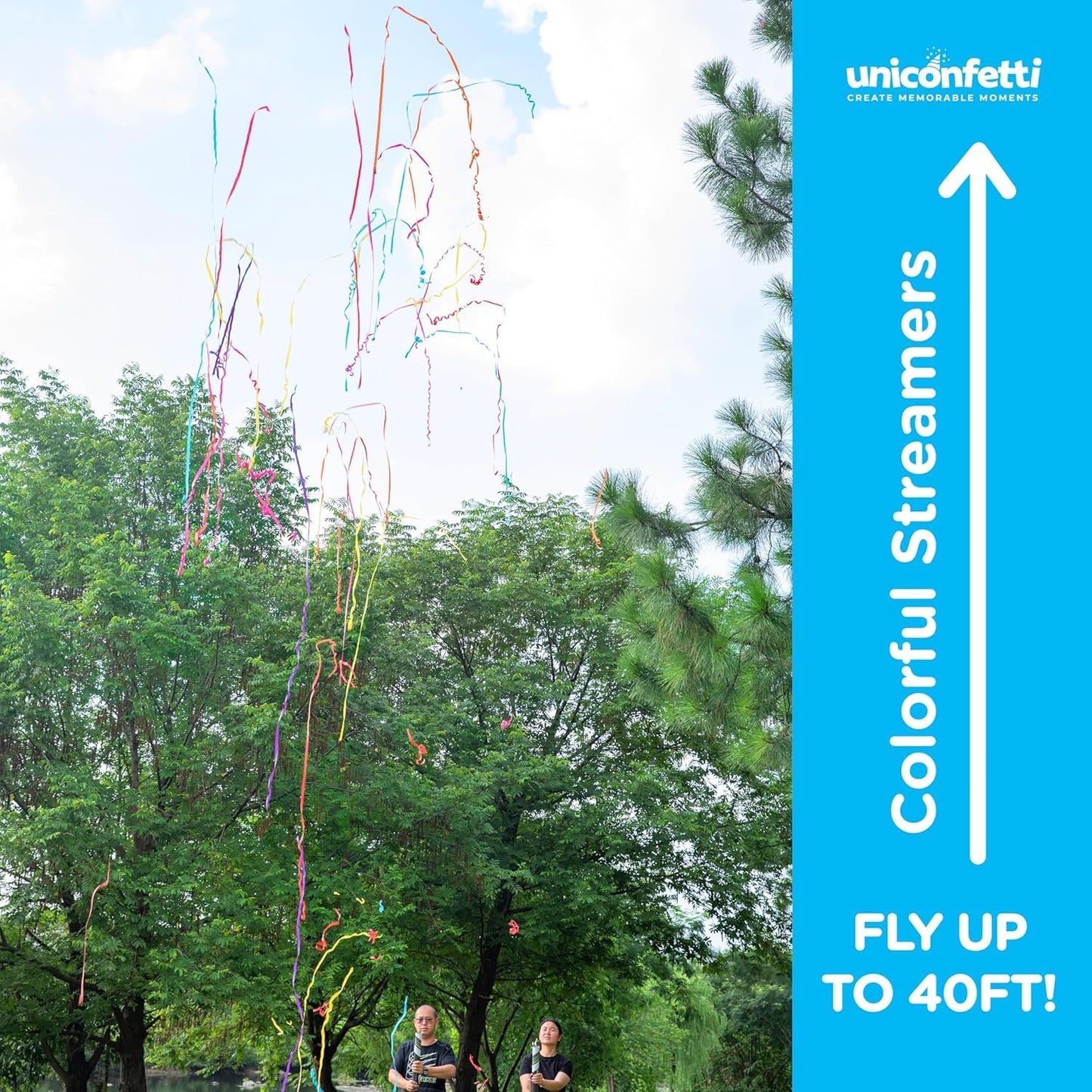 Confetti Cannon 16" XLarge Party Poppers Confetti Shooters, Biodegradable Confetti Cannons, Compressed Air Action, Loud Pop, Birthday, Wedding, New Year (12 Pack Multicolor Streamer Popper)