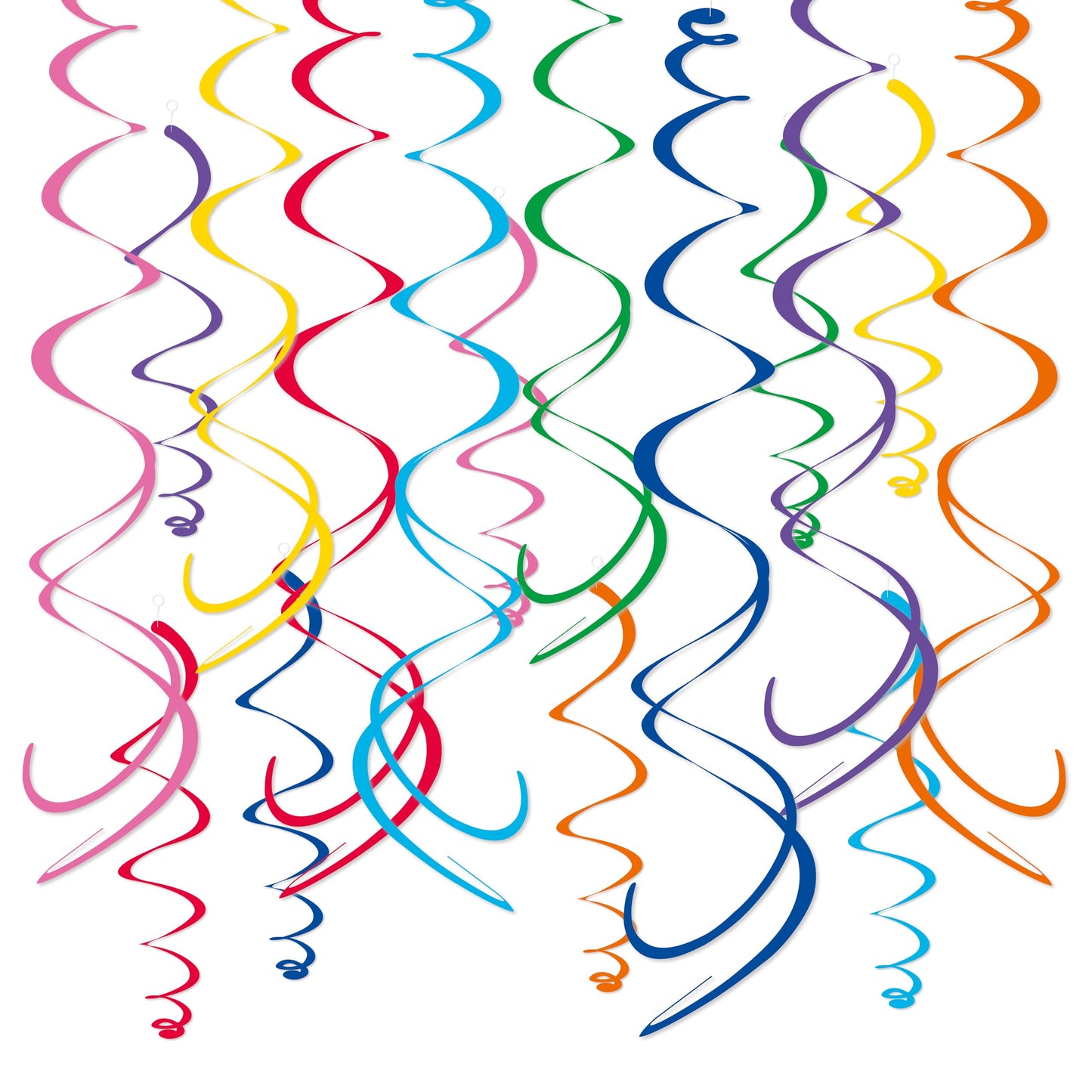 HonuGoGo 48‑Piece Multi-Color Paper Swirl Decorations – Hanging Party Swirls for Birthday, Baby