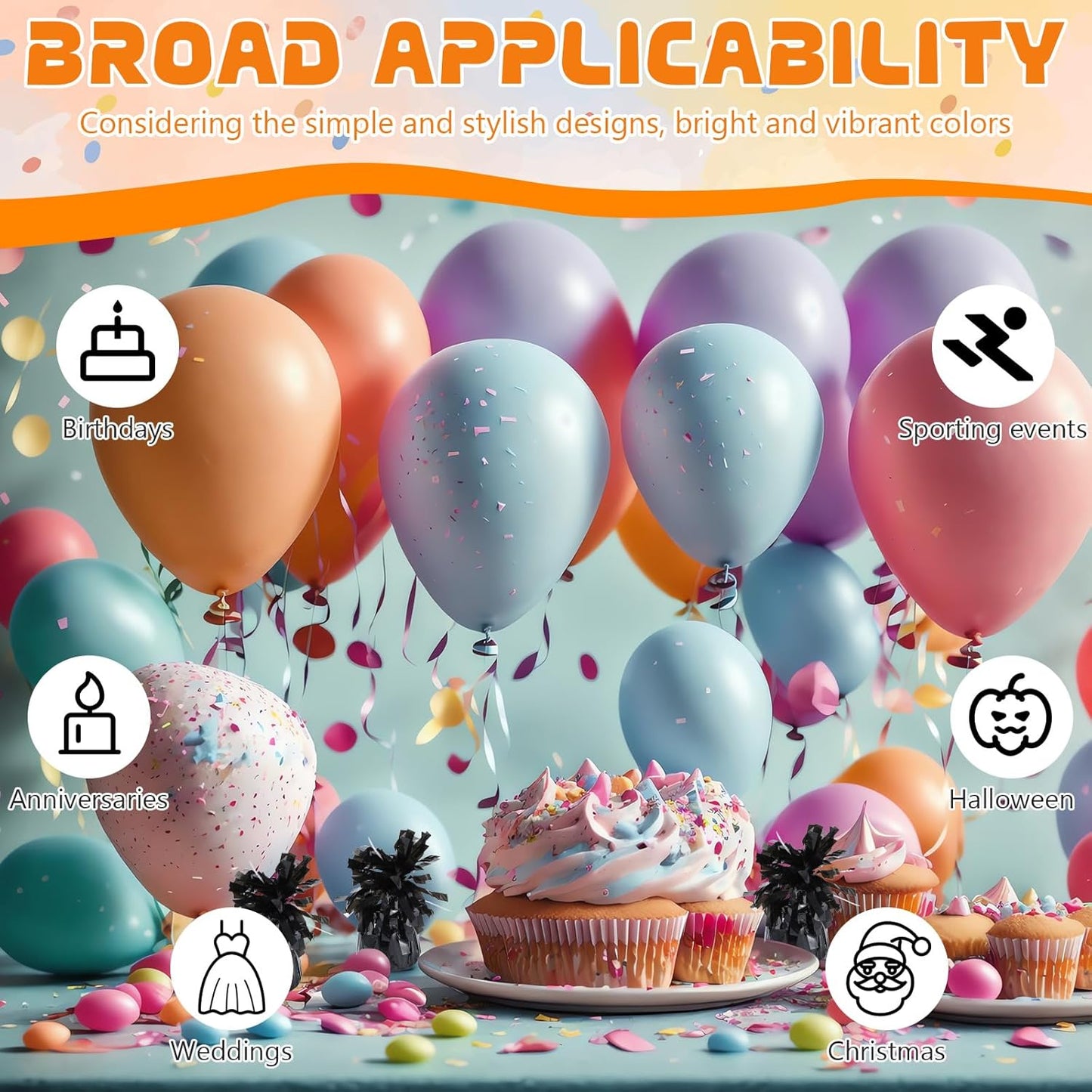 8 Pcs Black Metallic Balloon Weights Holder Anchors Balloon Holder Weights for Helium Balloons Birthday Graduation Party Christmas Wedding Celebration Decoration (Black)