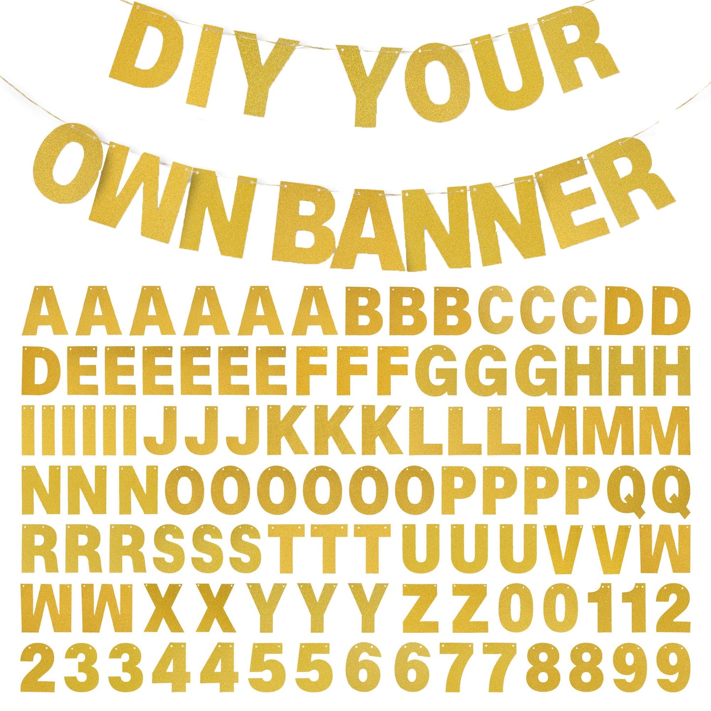 DIY Banner Kit with Letters Glitter Banner Letters Customizable Birthday Banners Graduation Banner