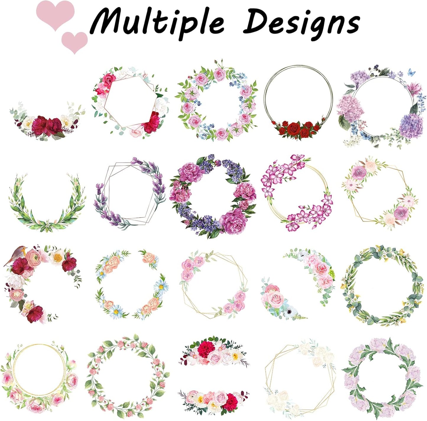 200 Pack Custom Stickers Personalized Labels for Business Logo Customized Vinyl Wedding Favors Birthday Baby Bridal Shower Make Your Own 1 Inch-10 Inch,lable-flower200