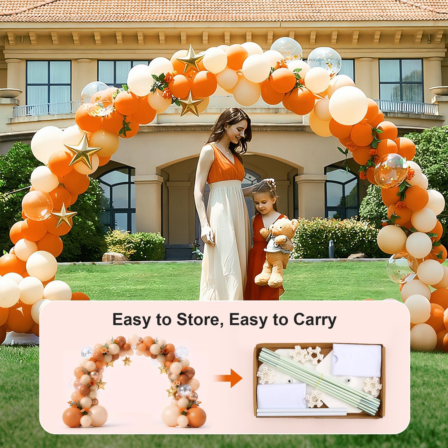 Upgraded Balloon Arch Kit, Large Adjustable Stand with Base, 10Ft Wide & 9FT Tall for Birthday