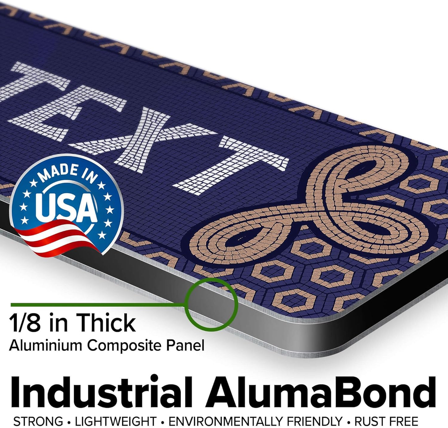 Custom Sign, Custom Street Sign, 11 Font Colors, 13 Font Styles, 4 Hole Options, 22 Sizes, 4x18 Inches, Rust Free DiBound, Fade Resistant, Made in USA by My Sign Center (Fauxsaic 1)