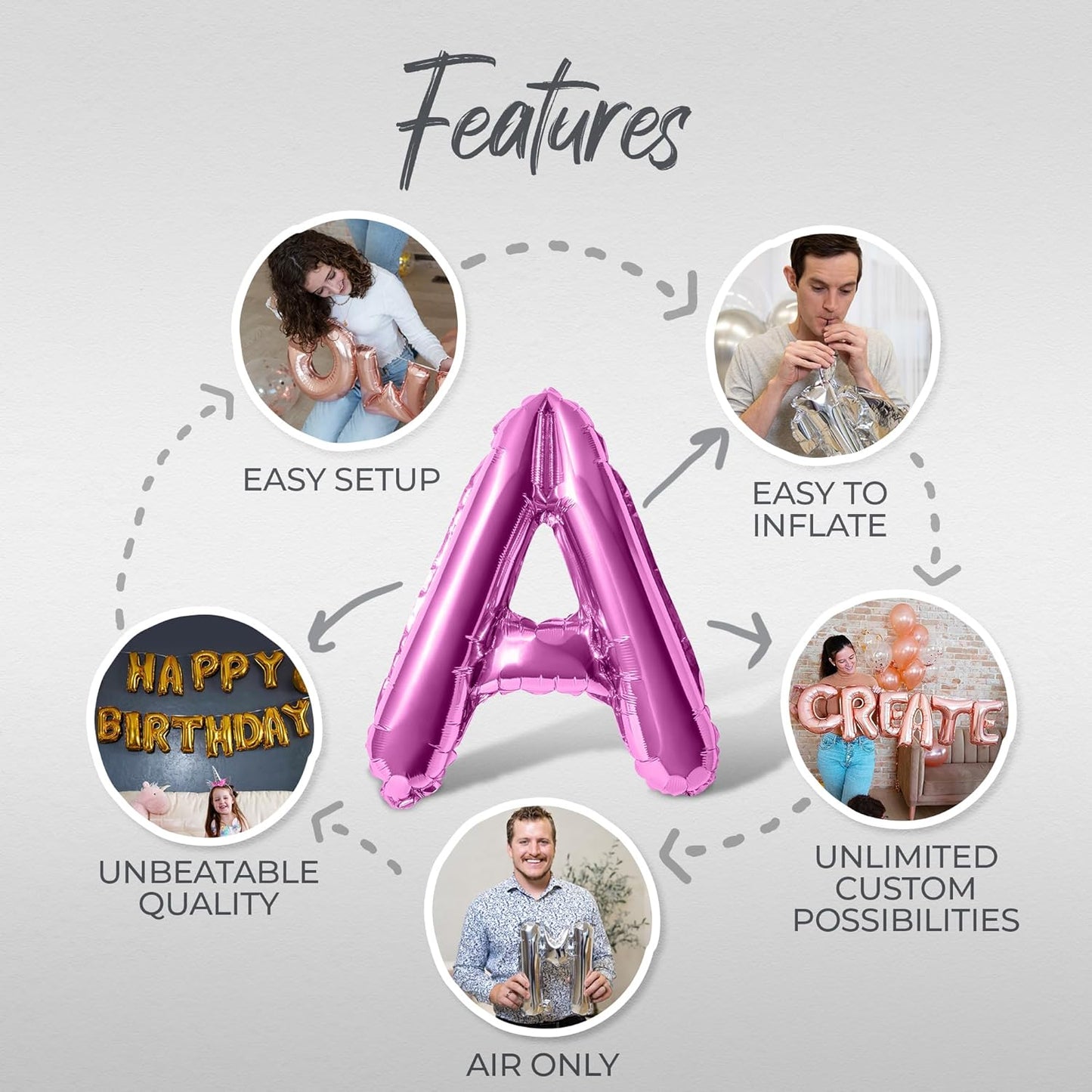 Letter Balloons - LETS GO GIRLS 16" Inch Alphabet Letters Foil Mylar Balloon Bachelorette or Hen Party Banner (Pink)